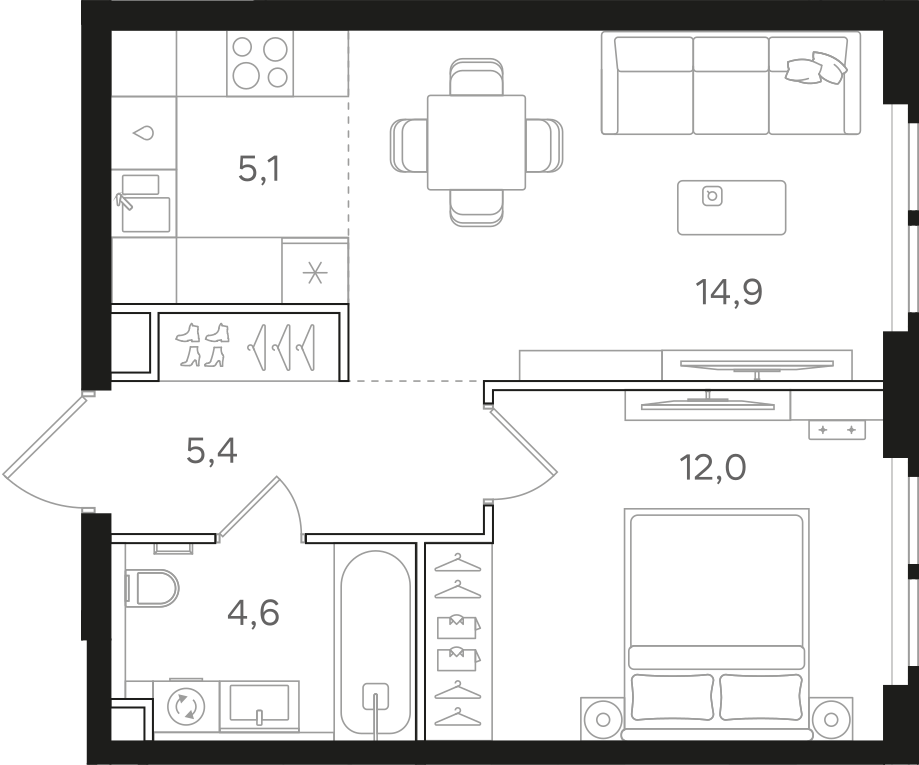 Официальная схема НАЗАРÉ, 42 м²