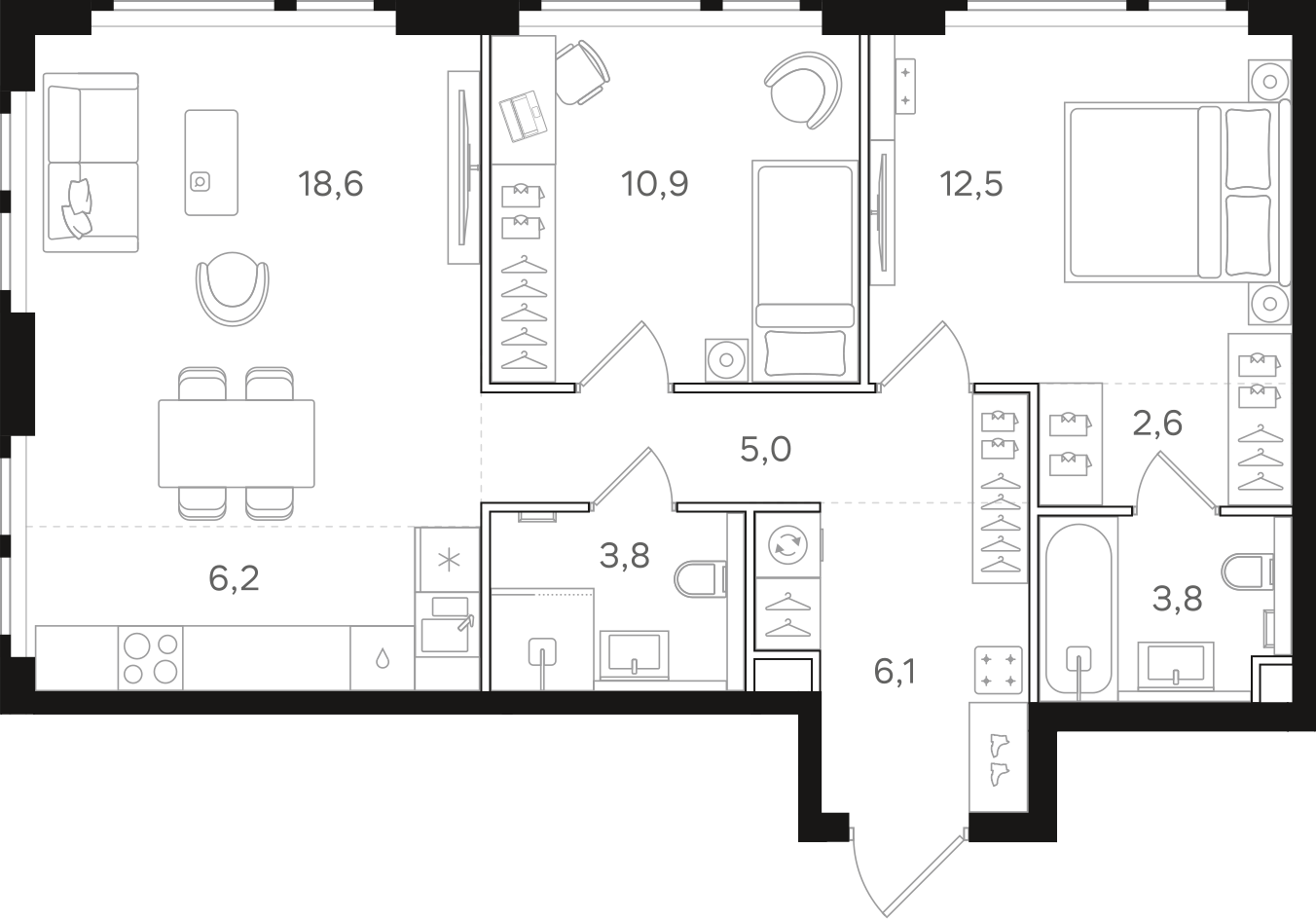 Официальная схема НАЗАРÉ, 69,5 м²