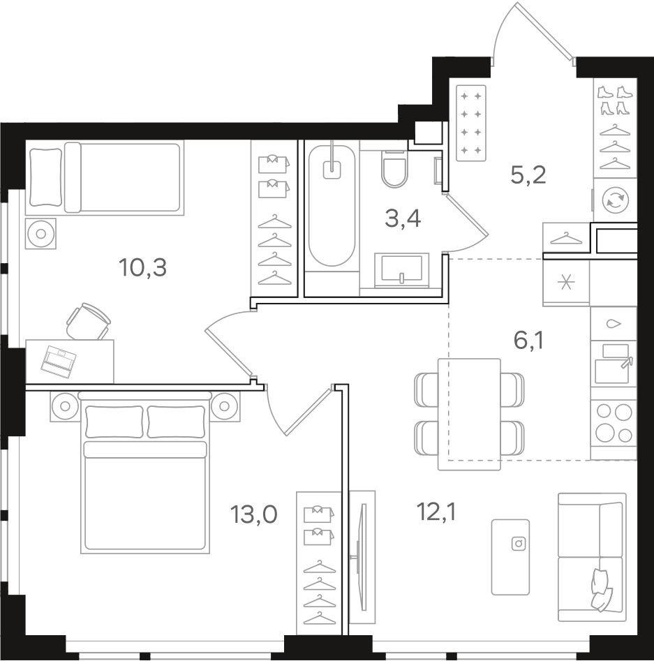 Официальная схема НАЗАРÉ, 50,1 м²