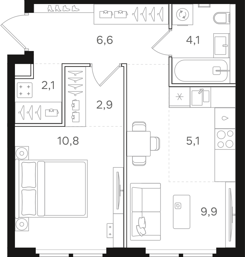 Официальная схема НАЗАРÉ, 41,5 м²