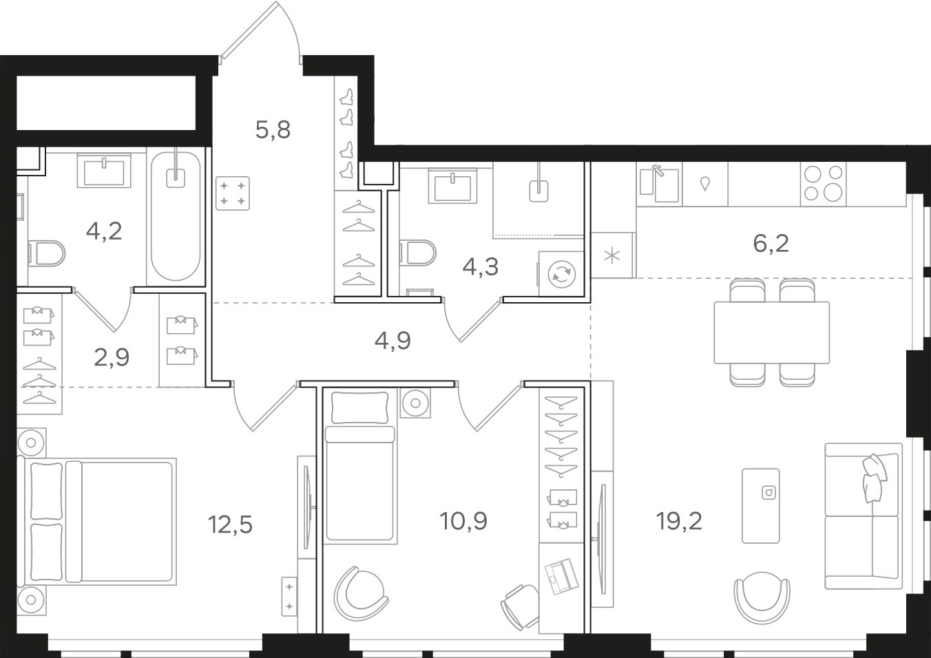 Официальная схема НАЗАРÉ, 70,9 м²