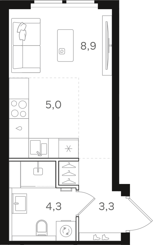 Официальная схема НАЗАРÉ, 21,5 м²