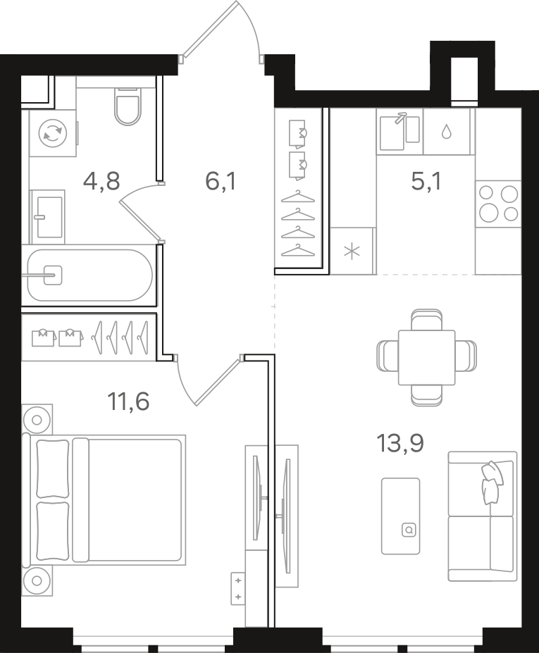 Официальная схема НАЗАРÉ, 41,5 м²