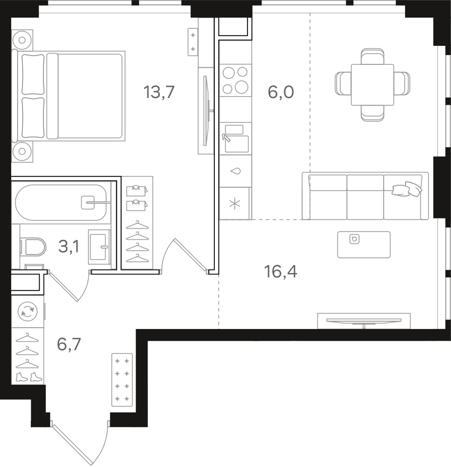 Официальная схема НАЗАРÉ, 45,9 м²