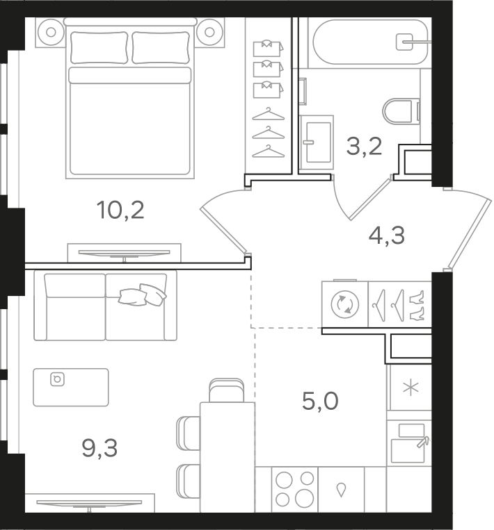 Официальная схема НАЗАРÉ, 32 м²