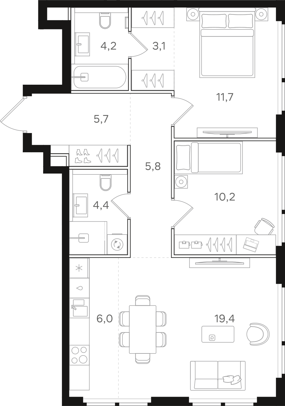 Официальная схема НАЗАРÉ, 70,5 м²