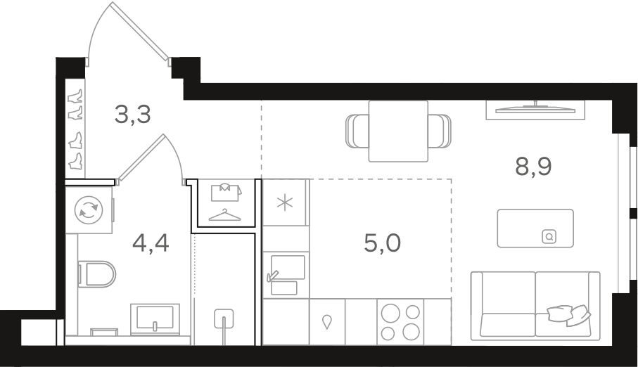 Официальная схема НАЗАРÉ, 21,6 м²