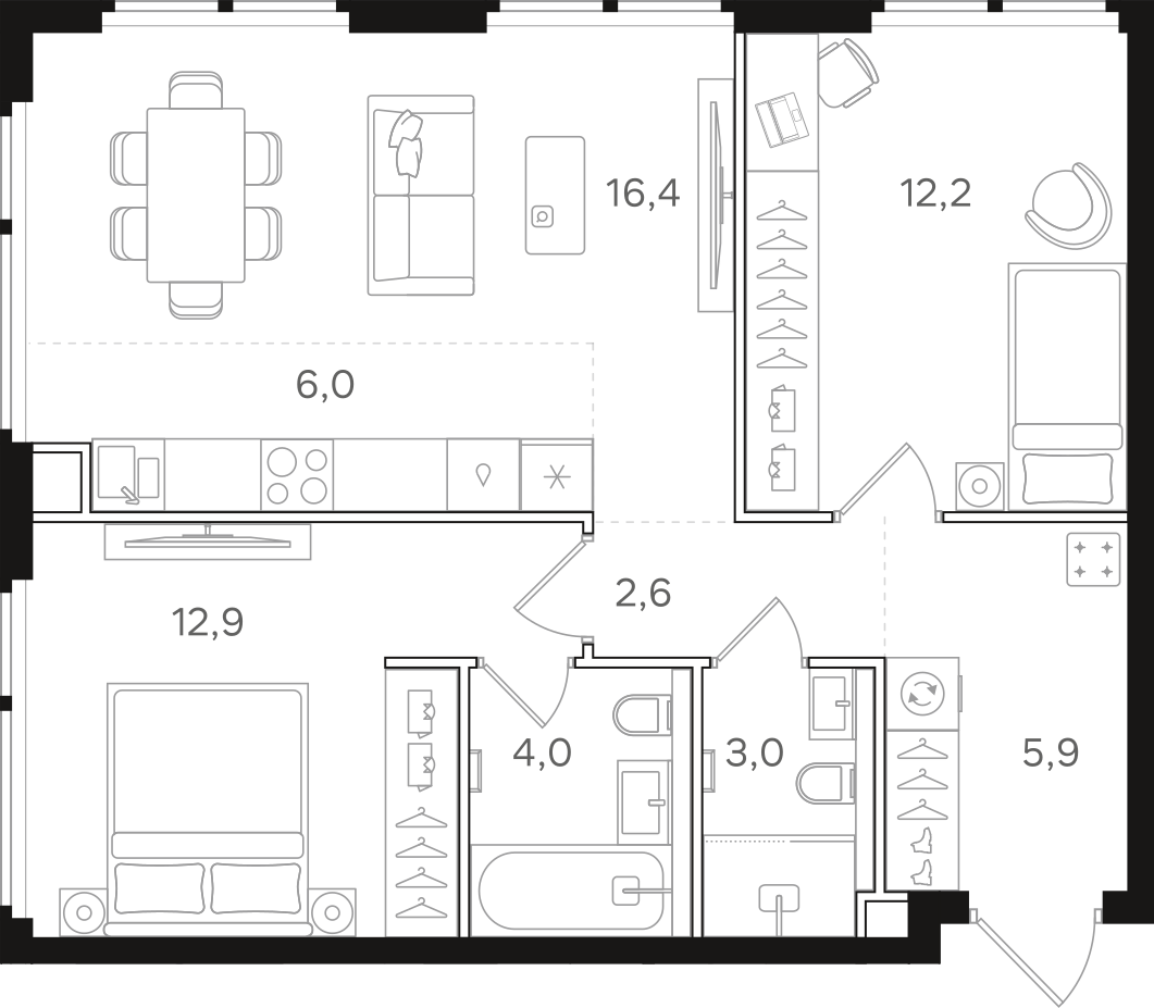Официальная схема НАЗАРÉ, 63 м²