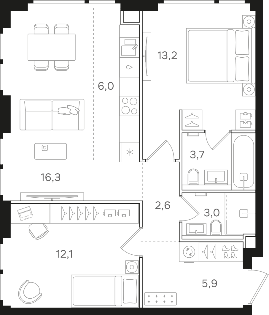 Официальная схема НАЗАРÉ, 62,8 м²