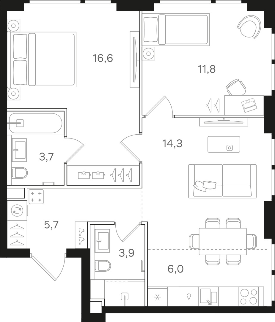 Официальная схема НАЗАРÉ, 62 м²