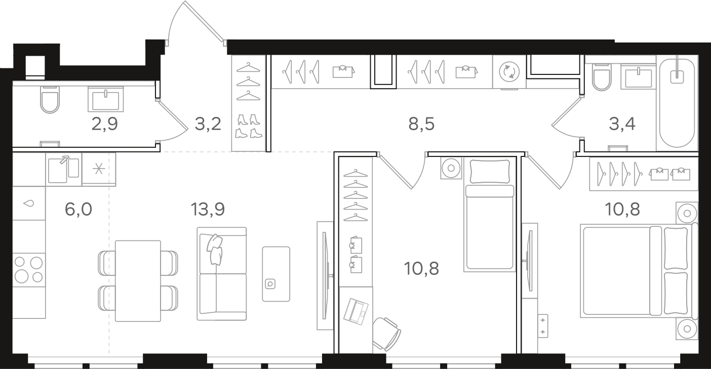 Официальная схема НАЗАРÉ, 59,5 м²