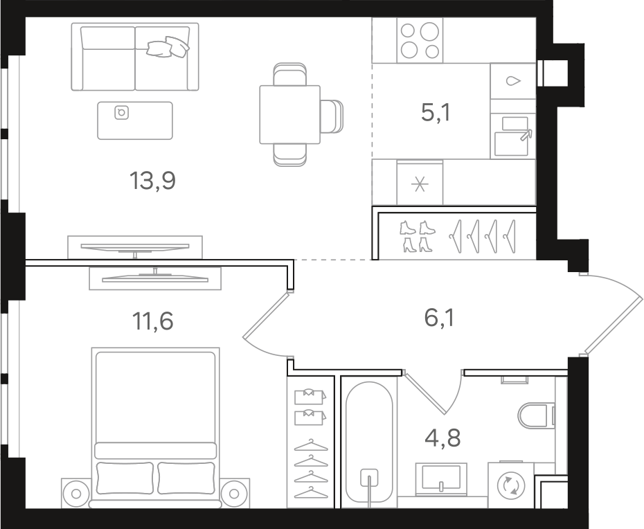 Официальная схема НАЗАРÉ, 41,5 м²
