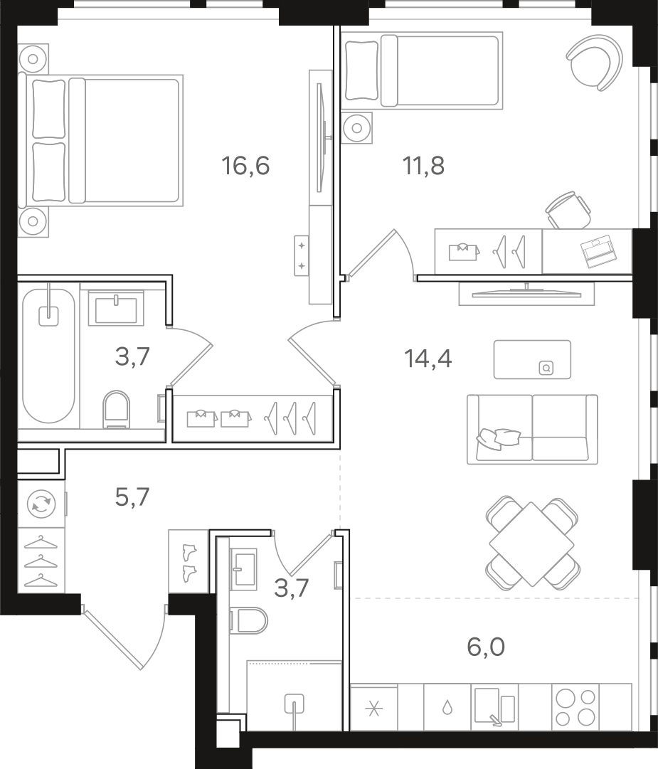 Официальная схема НАЗАРÉ, 61,9 м²