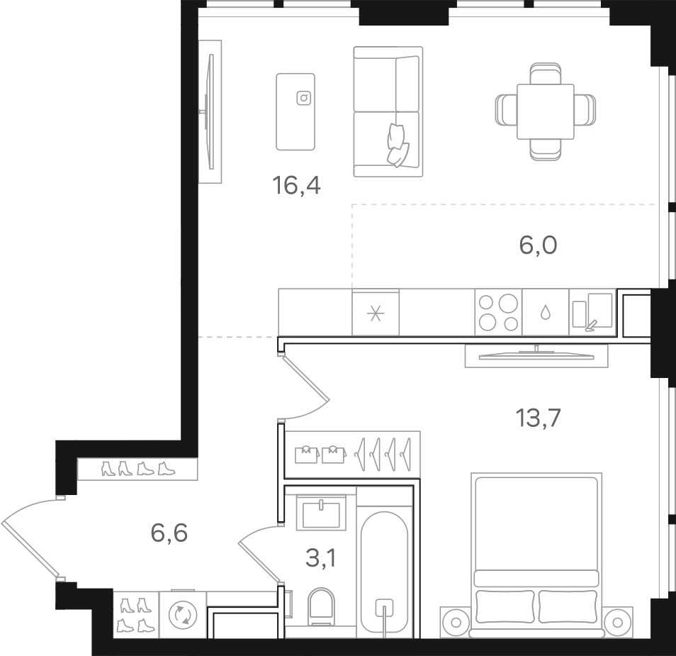 Официальная схема НАЗАРÉ, 45,8 м²
