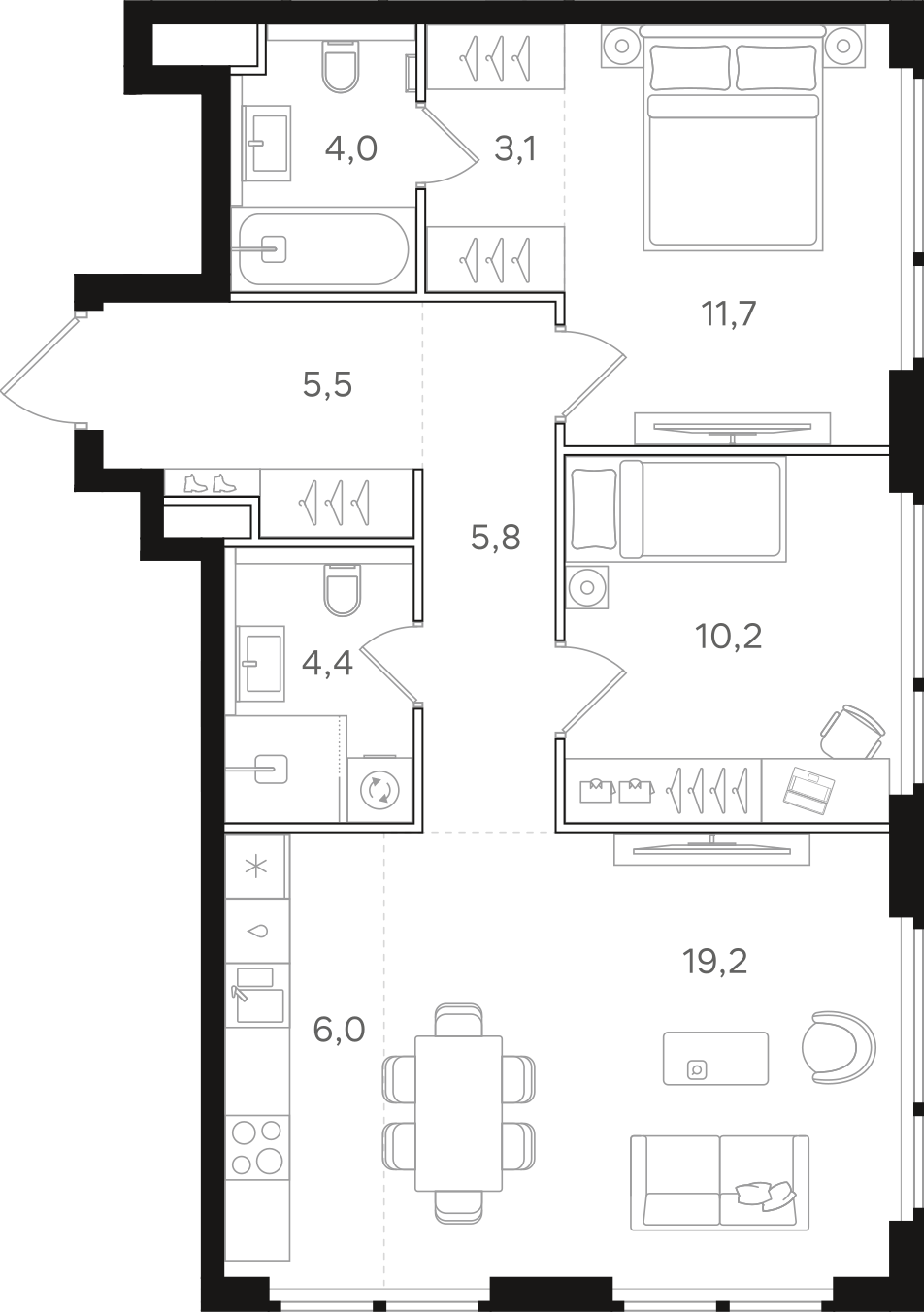 Официальная схема НАЗАРÉ, 69,9 м²