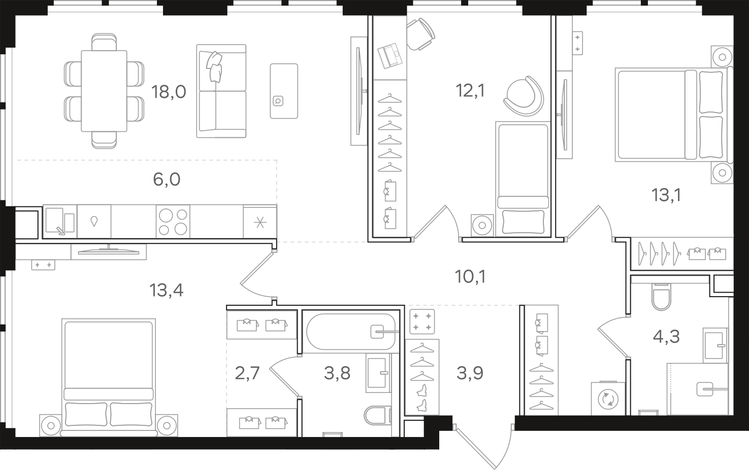 Официальная схема НАЗАРÉ, 87,4 м²