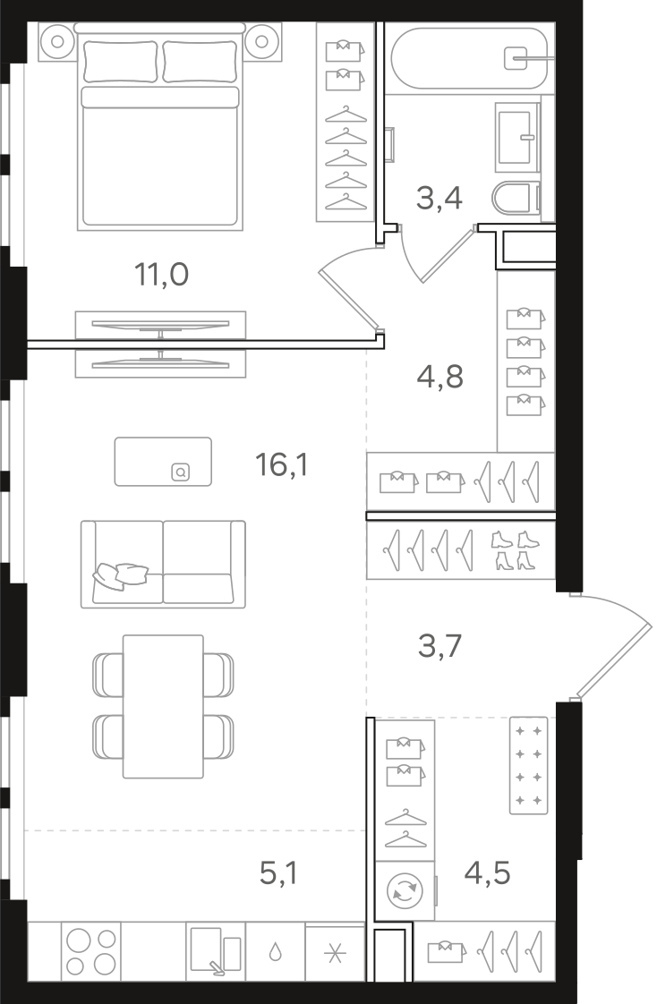 Официальная схема НАЗАРÉ, 48,6 м²