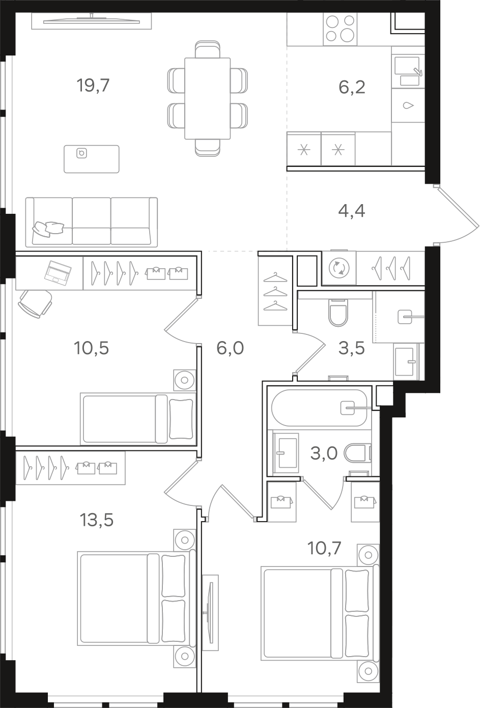 Официальная схема НАЗАРÉ, 77,5 м²