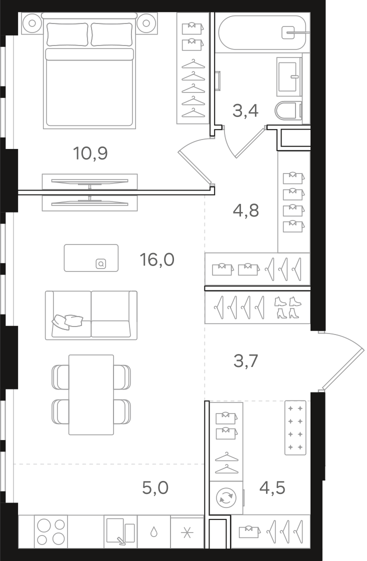 Официальная схема НАЗАРÉ, 48,3 м²