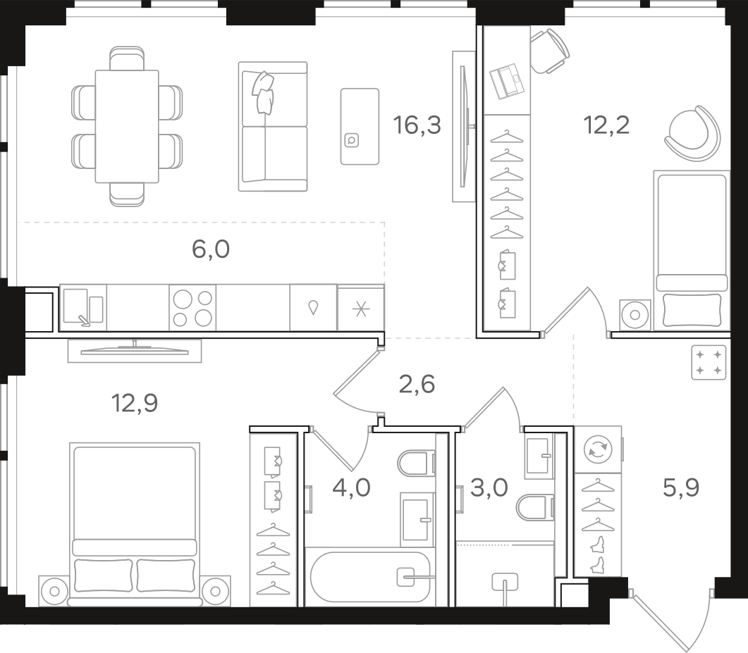 Официальная схема НАЗАРÉ, 62,9 м²