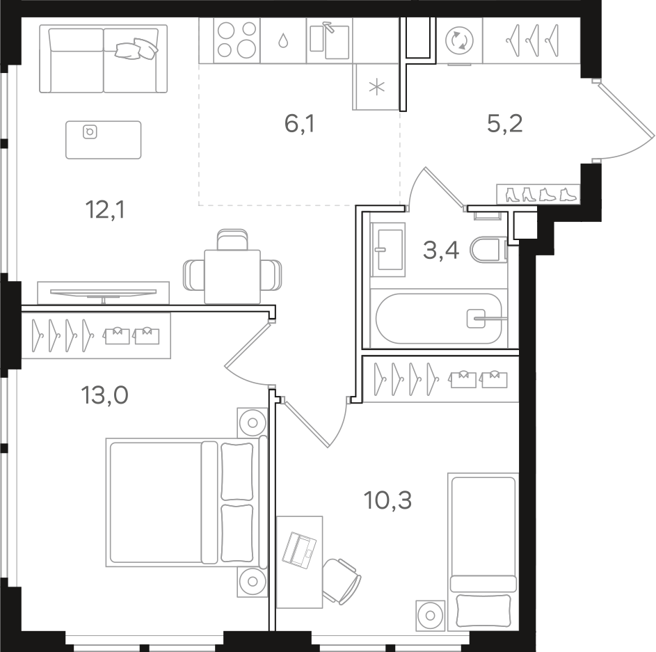 Официальная схема НАЗАРÉ, 50,1 м²