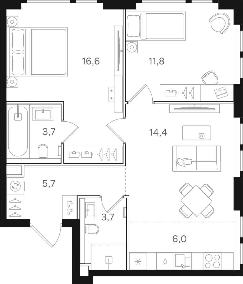 Официальная схема НАЗАРÉ, 61,9 м²
