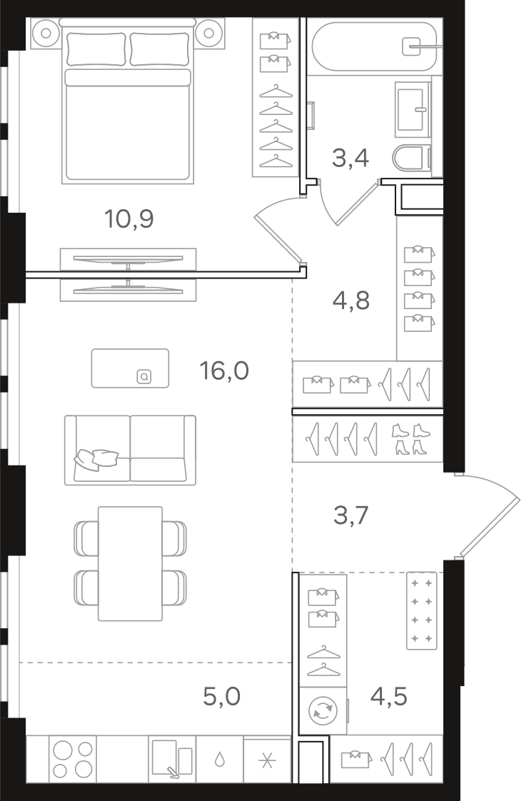 Официальная схема НАЗАРÉ, 48,3 м²