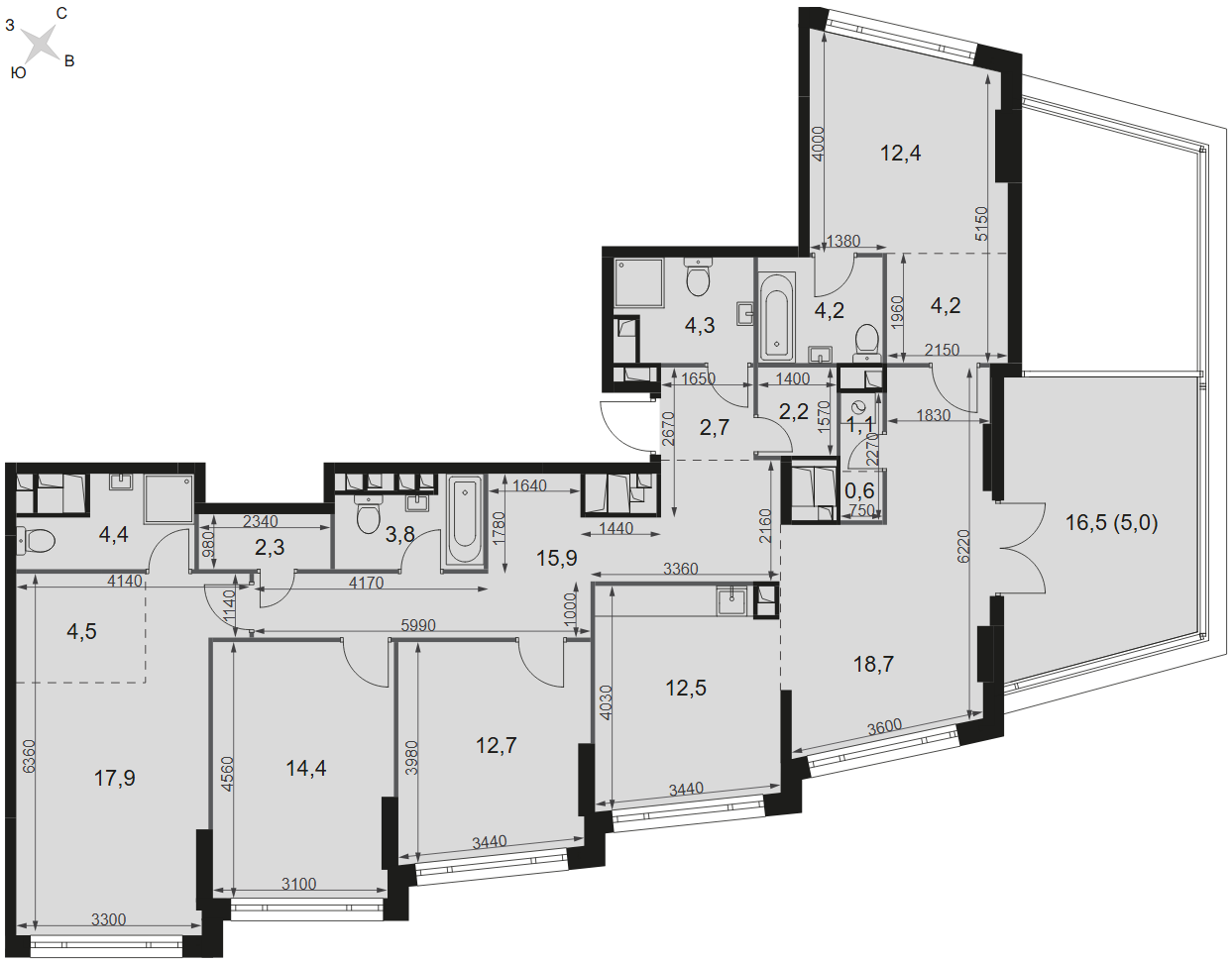 Официальная планировка Роттердам, 143,8 м²