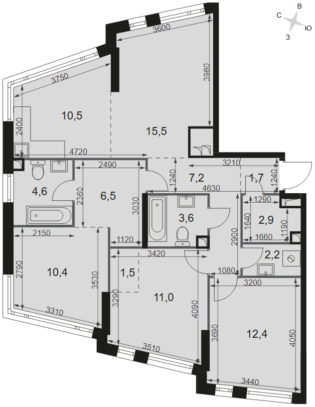 Официальная планировка Роттердам, 90 м²