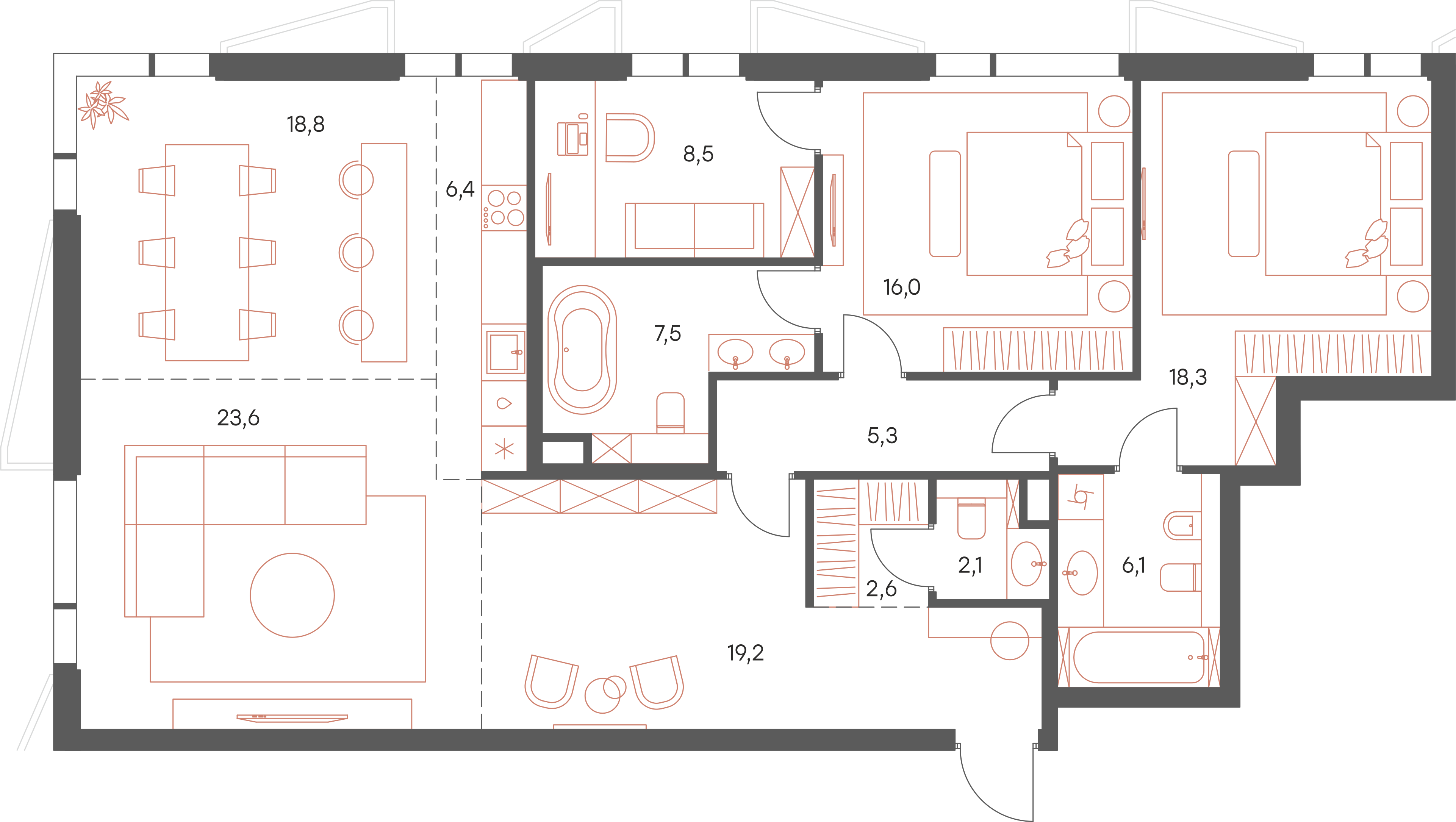 Официальная схема Саввинская 17, 134,4 м²