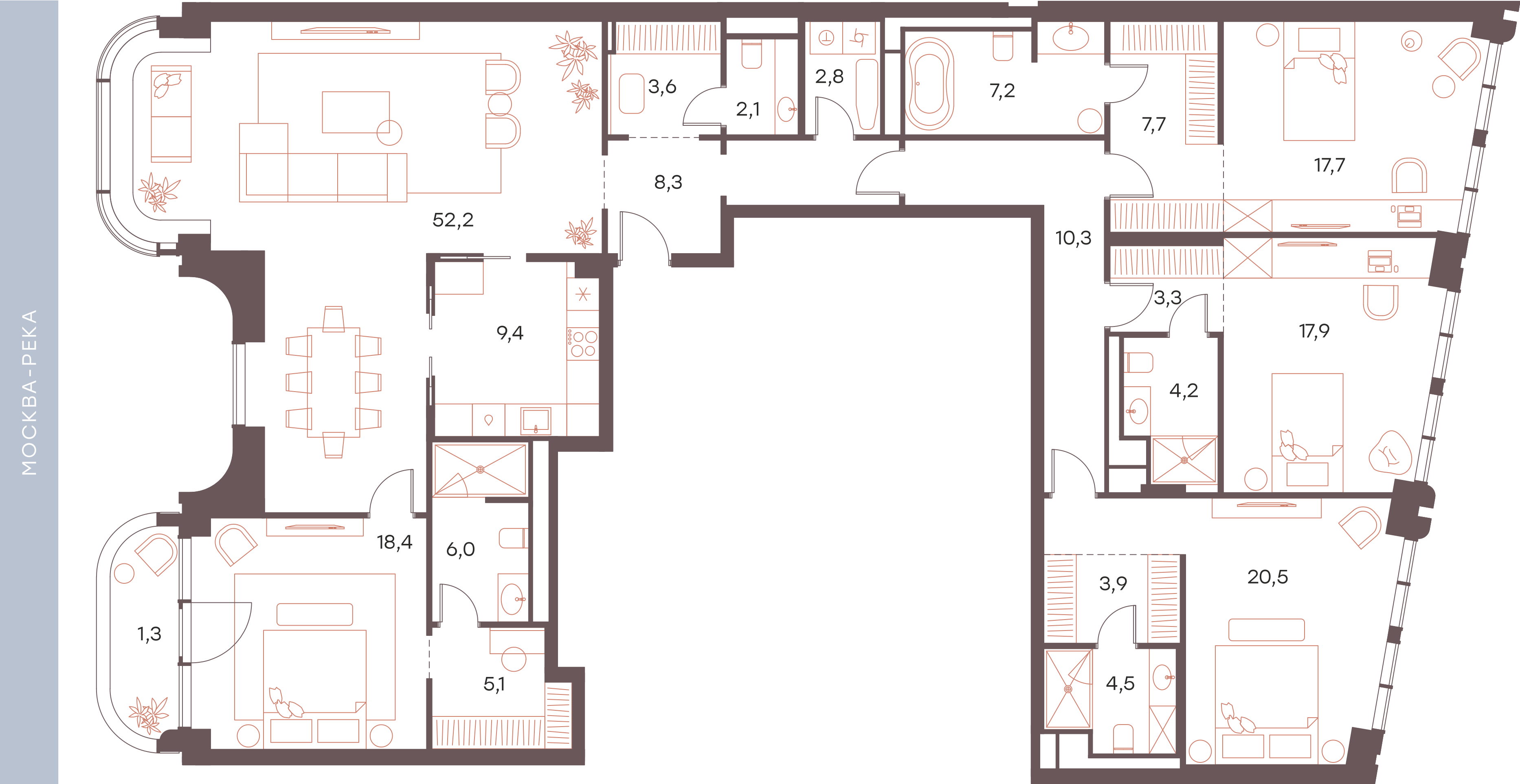 Официальная схема Саввинская 27, 206,4 м²