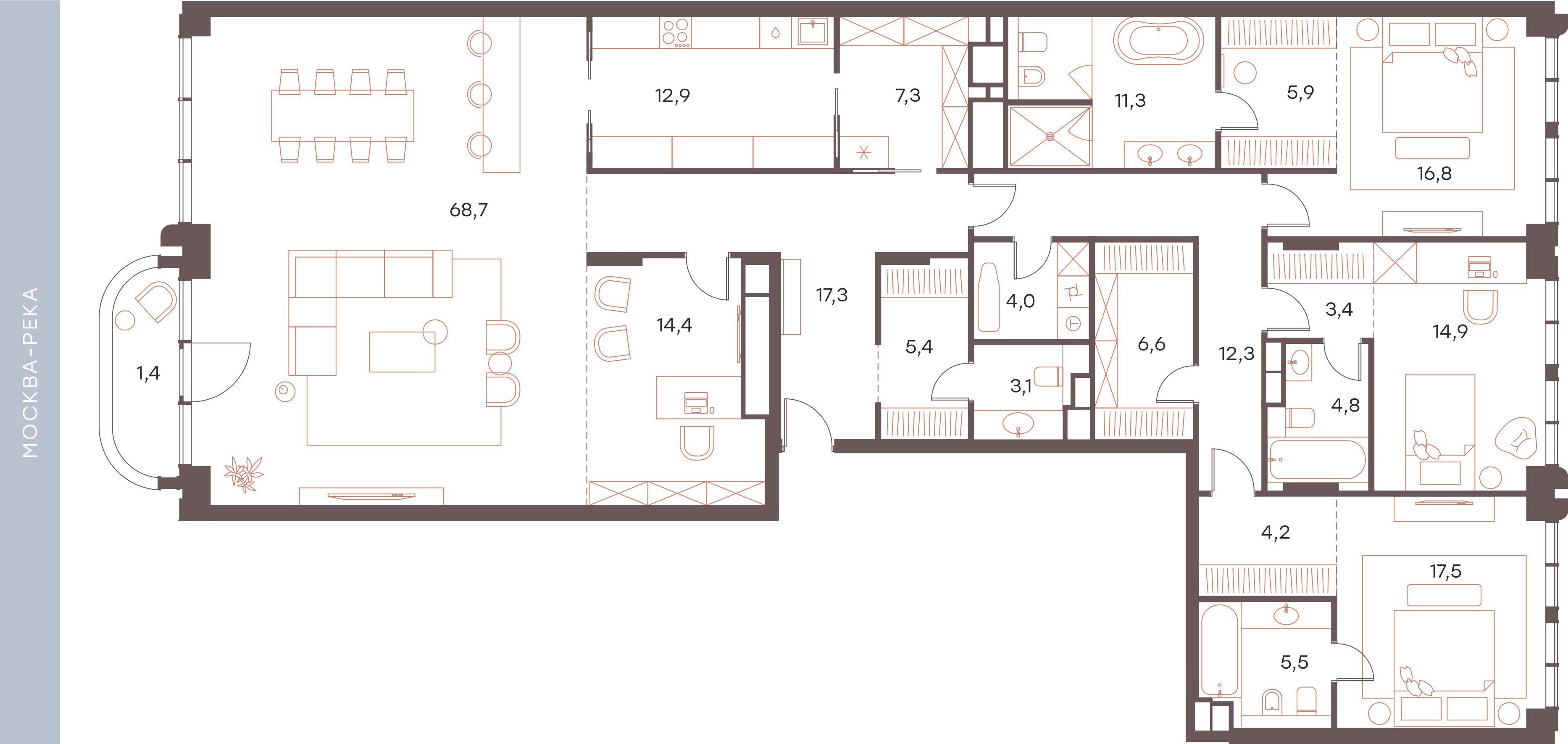 Официальная схема Саввинская 27, 237,7 м²