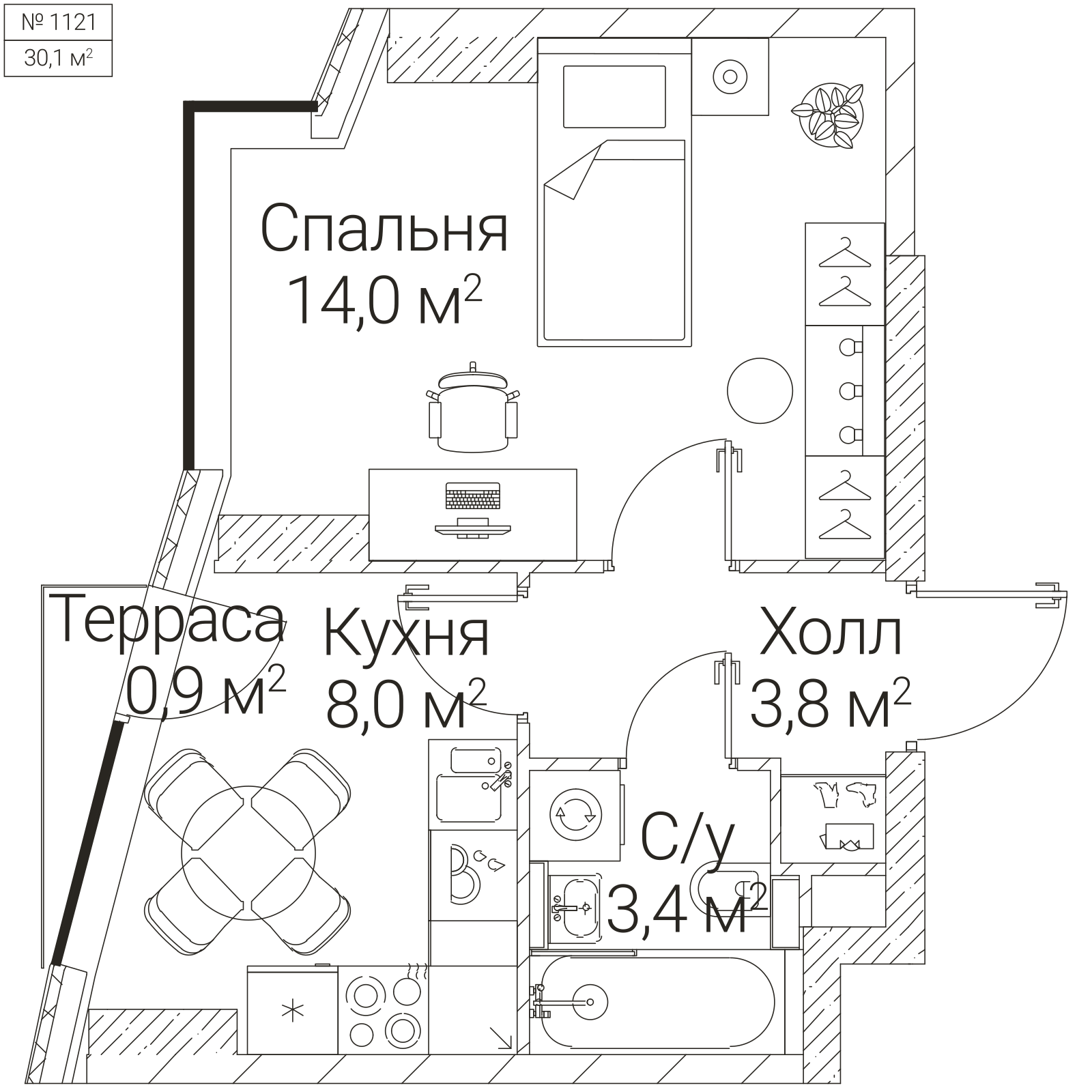 Официальная схема SEZAR FUTURE, 29,5 м²