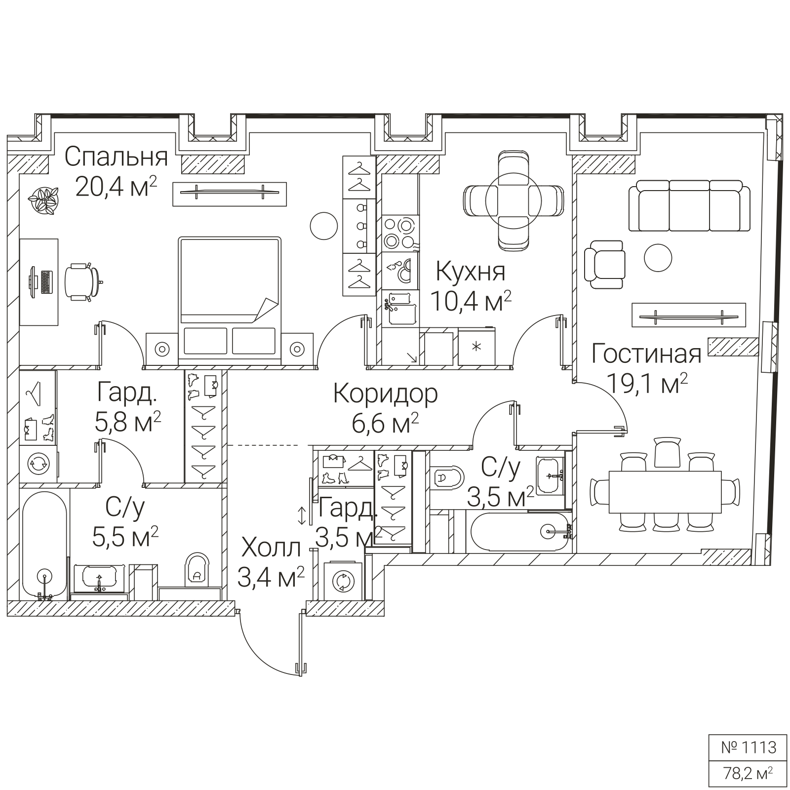 Официальная планировка SEZAR FUTURE, 78,2 м²
