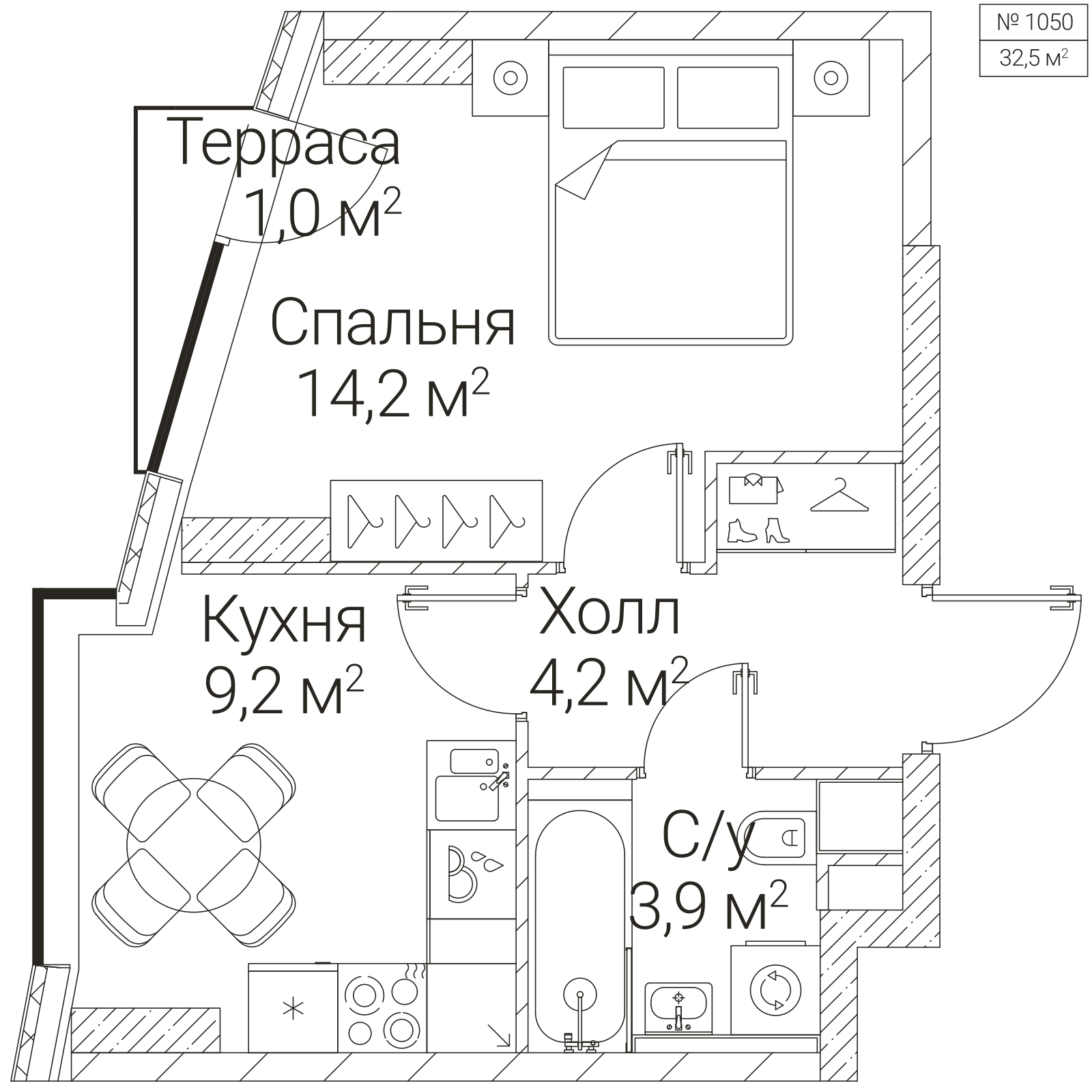 Официальная планировка SEZAR FUTURE, 31,8 м²
