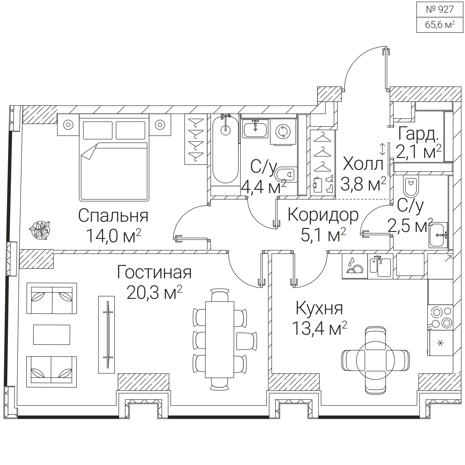 Официальная планировка SEZAR FUTURE, 65,6 м²
