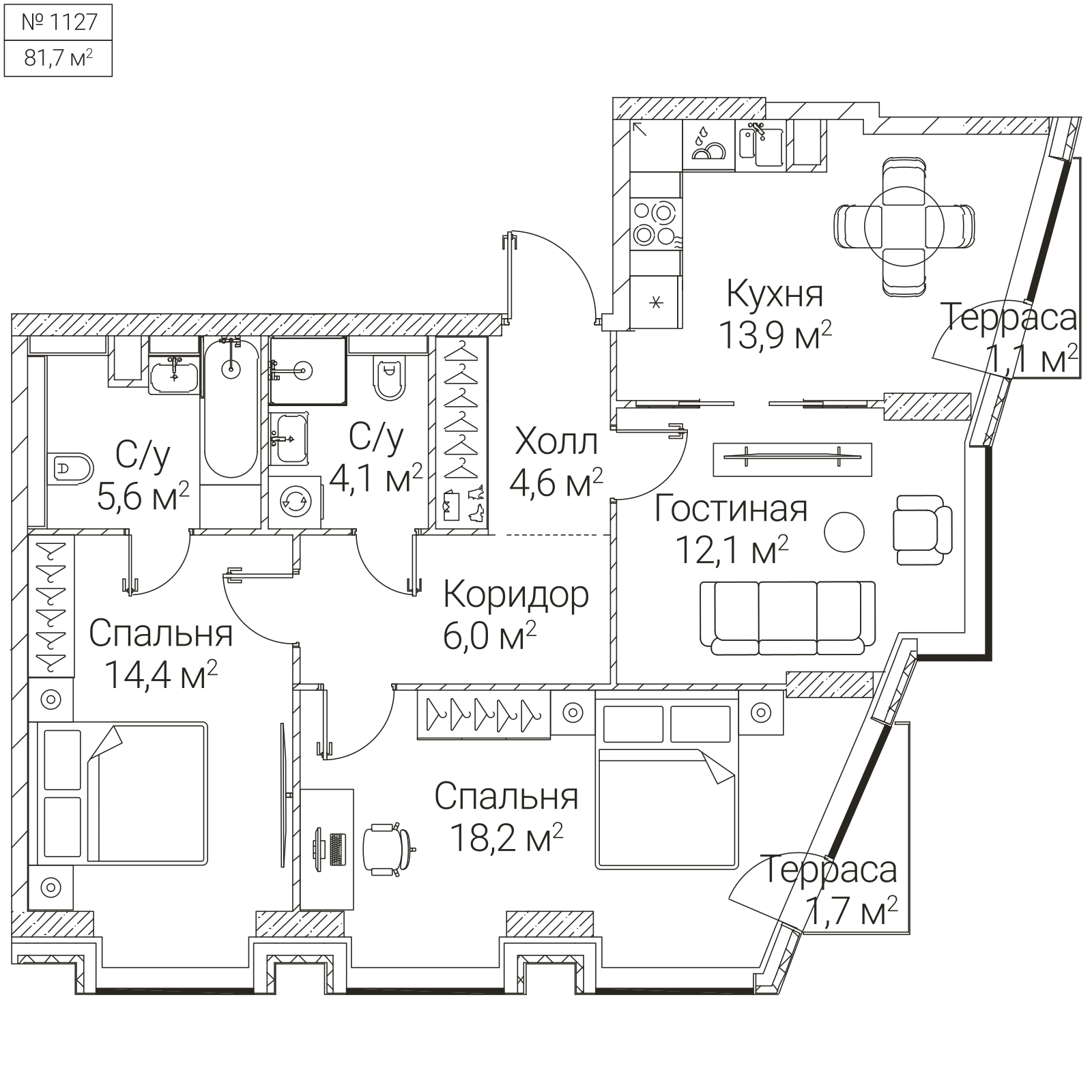 Официальная планировка SEZAR FUTURE, 79,7 м²