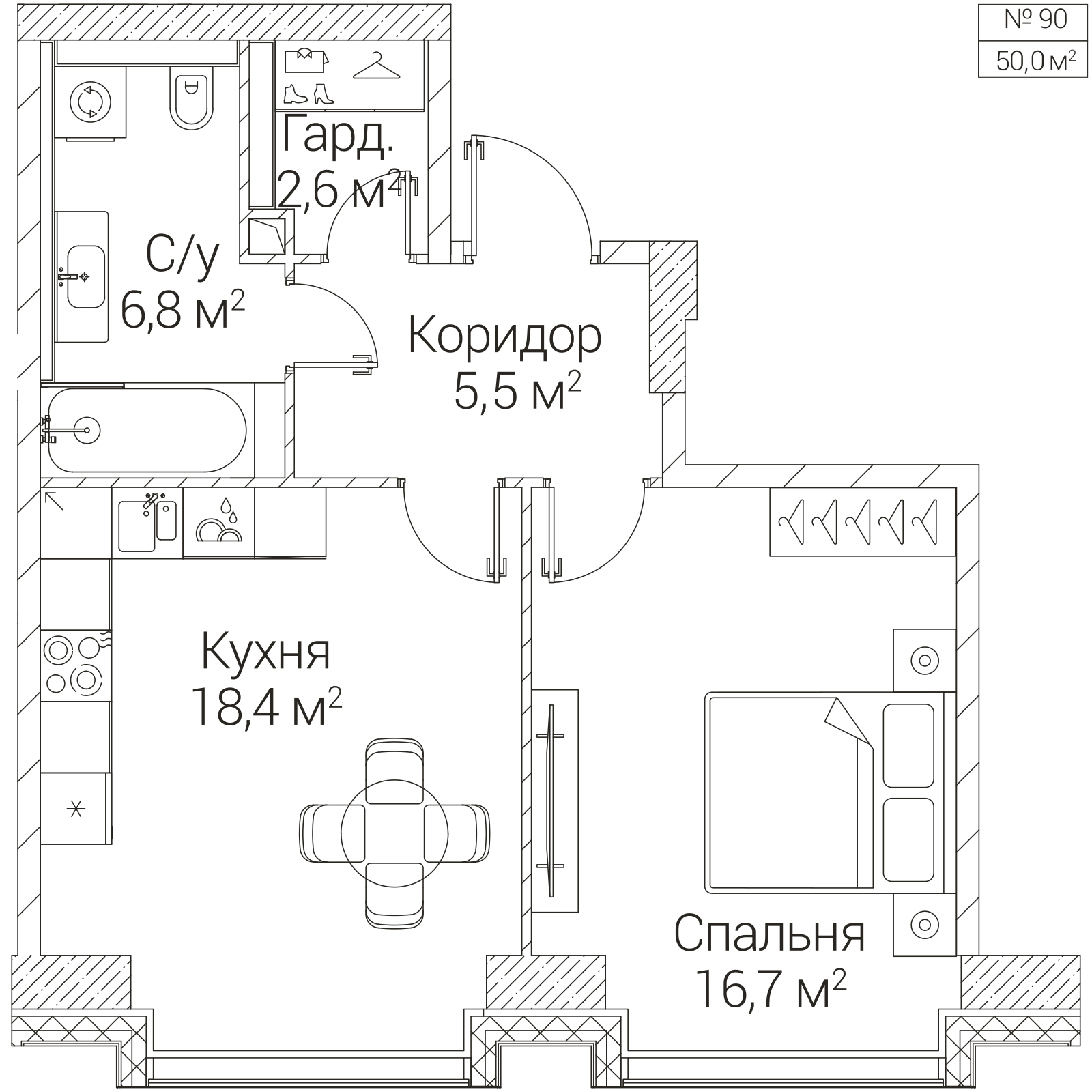 Официальная планировка SEZAR FUTURE, 50 м²