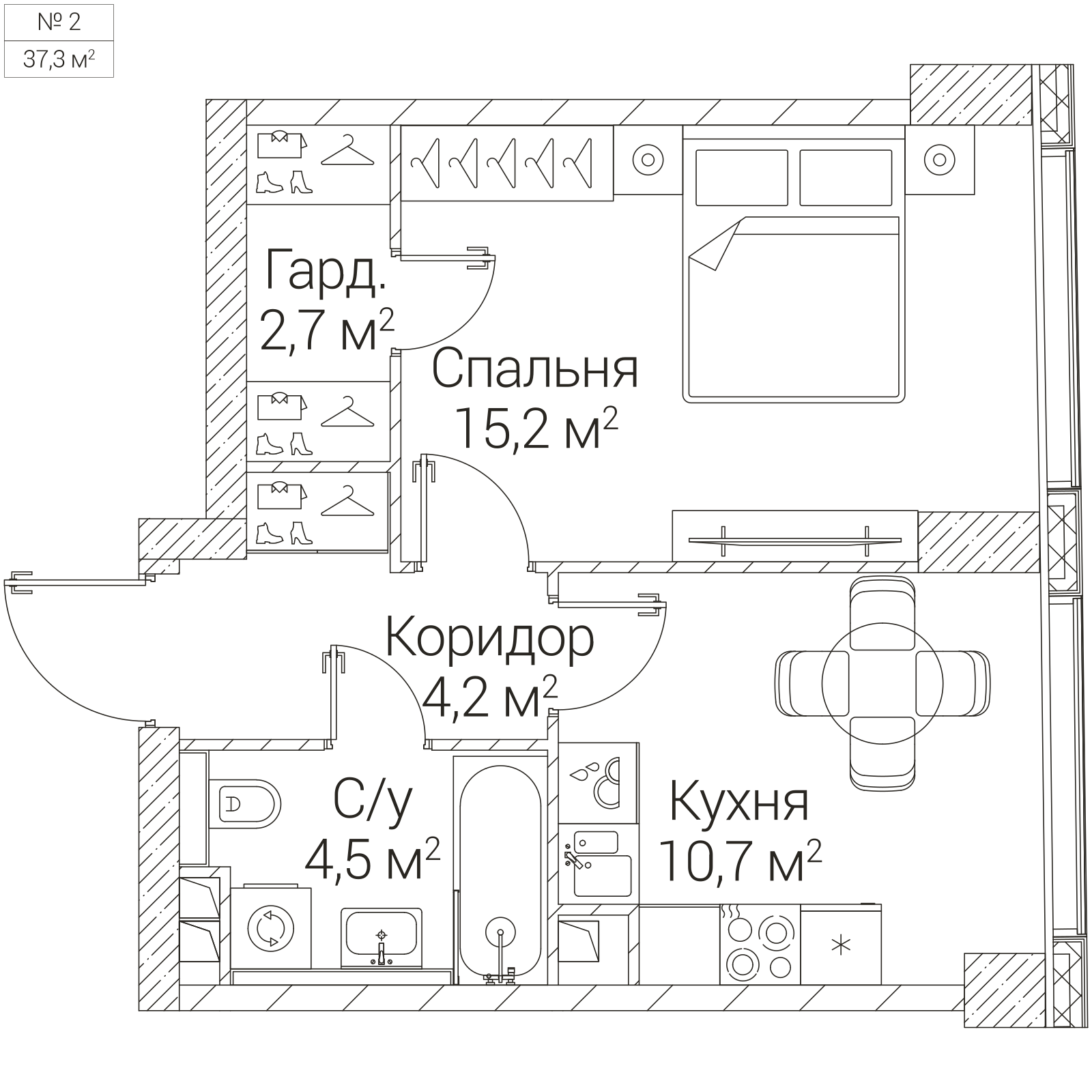 Официальная планировка SEZAR FUTURE, 37,3 м²