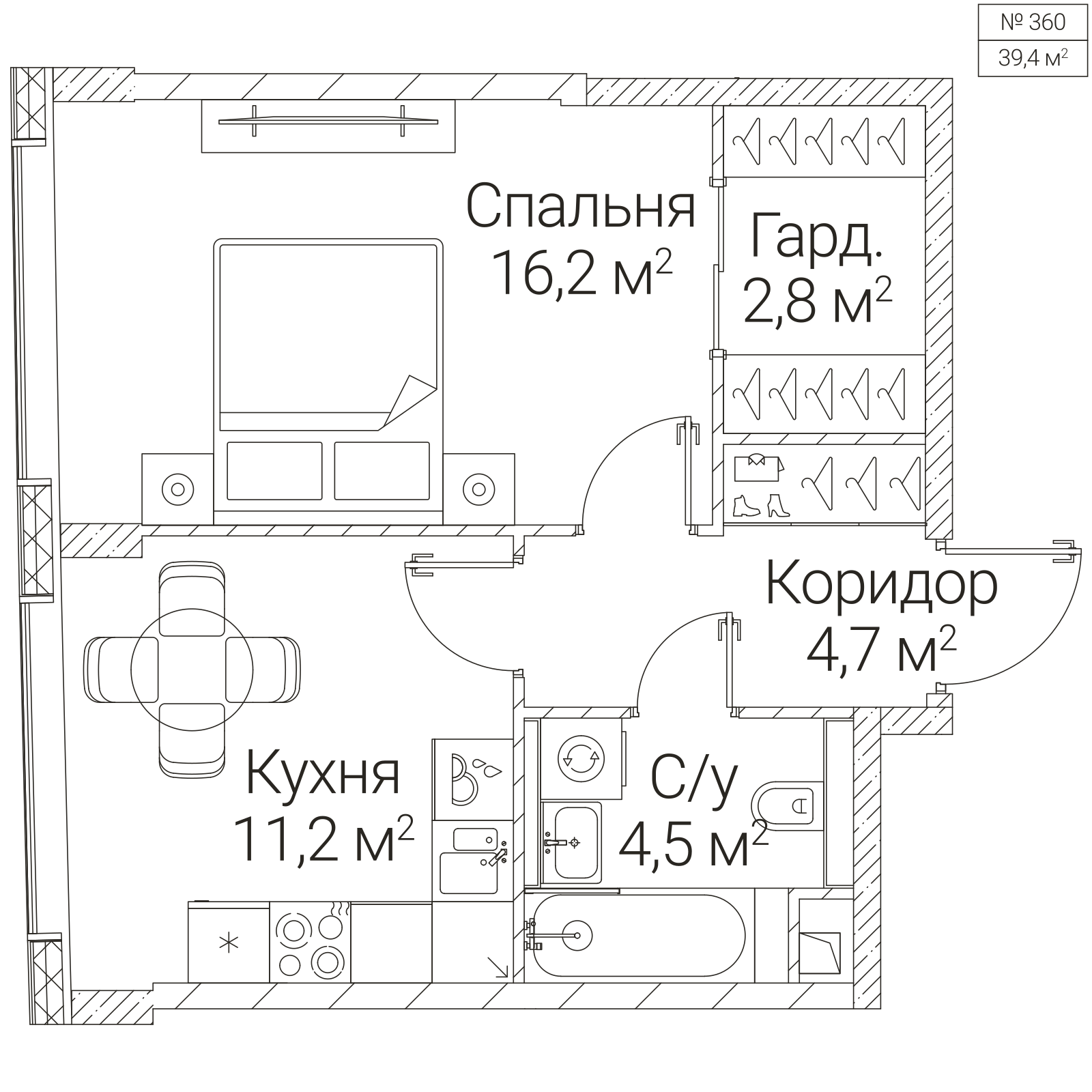 Официальная планировка SEZAR FUTURE, 39,4 м²
