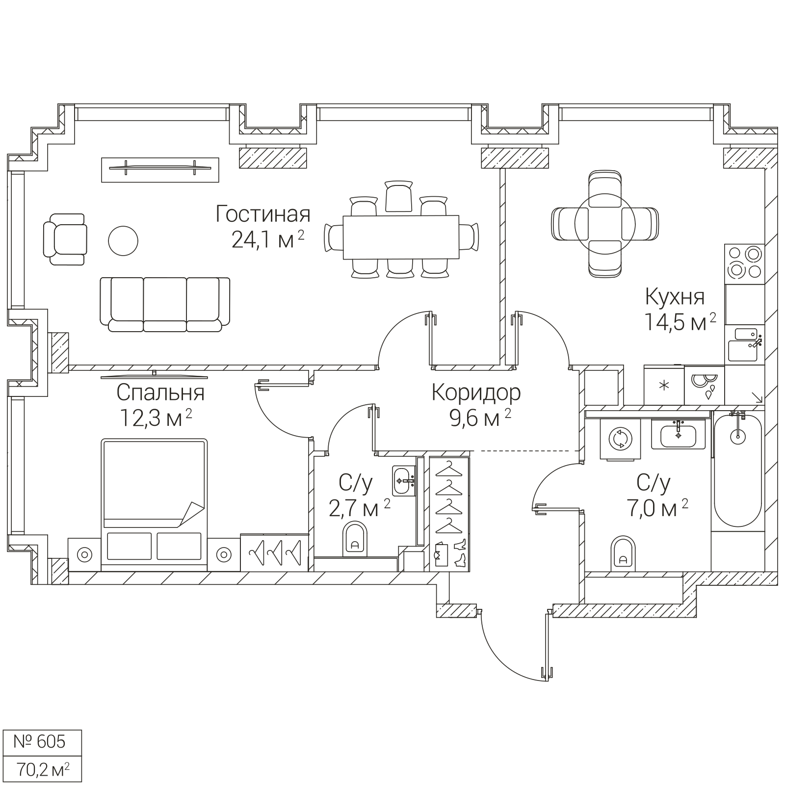Официальная планировка SEZAR FUTURE, 70,2 м²
