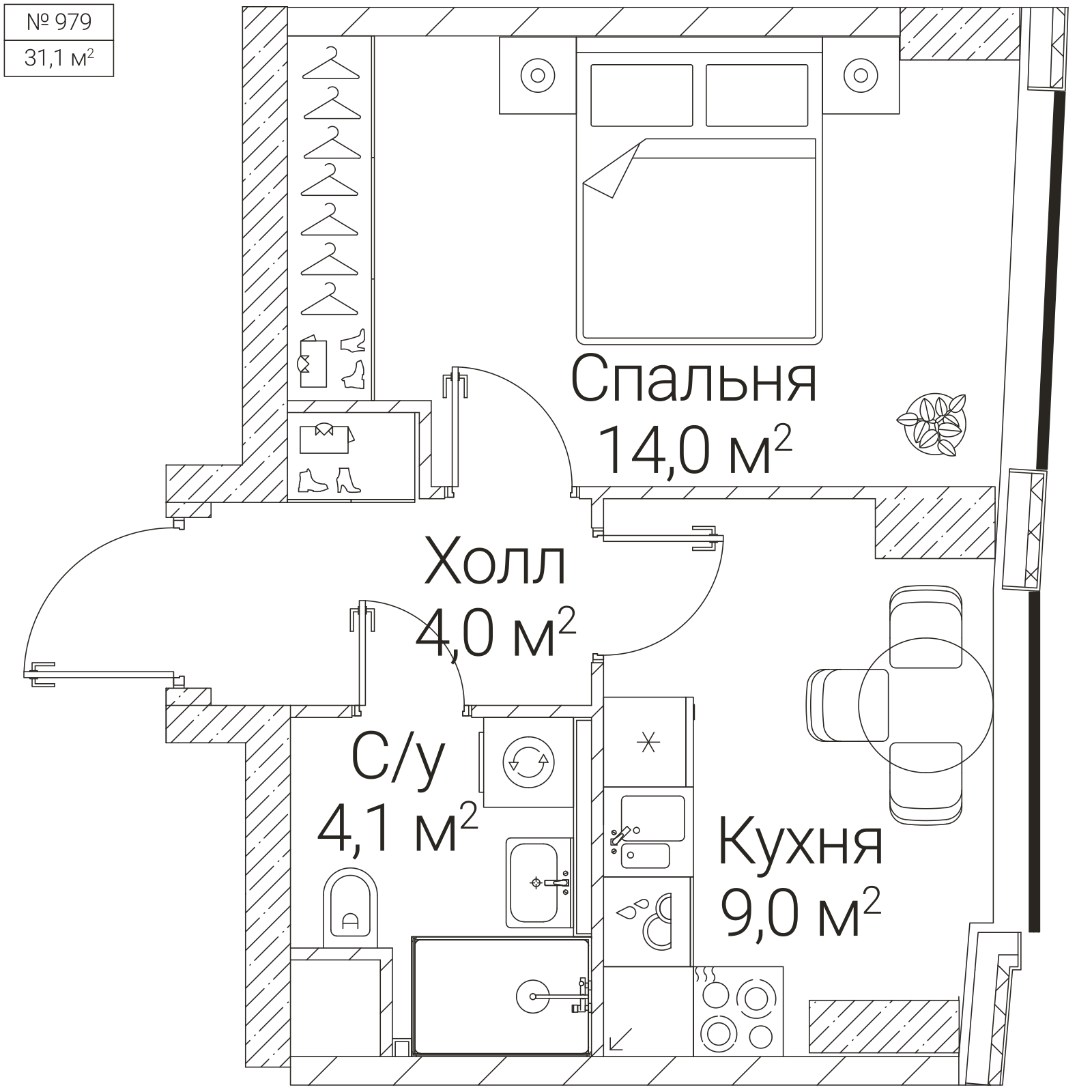 Официальная схема SEZAR FUTURE, 31,1 м²