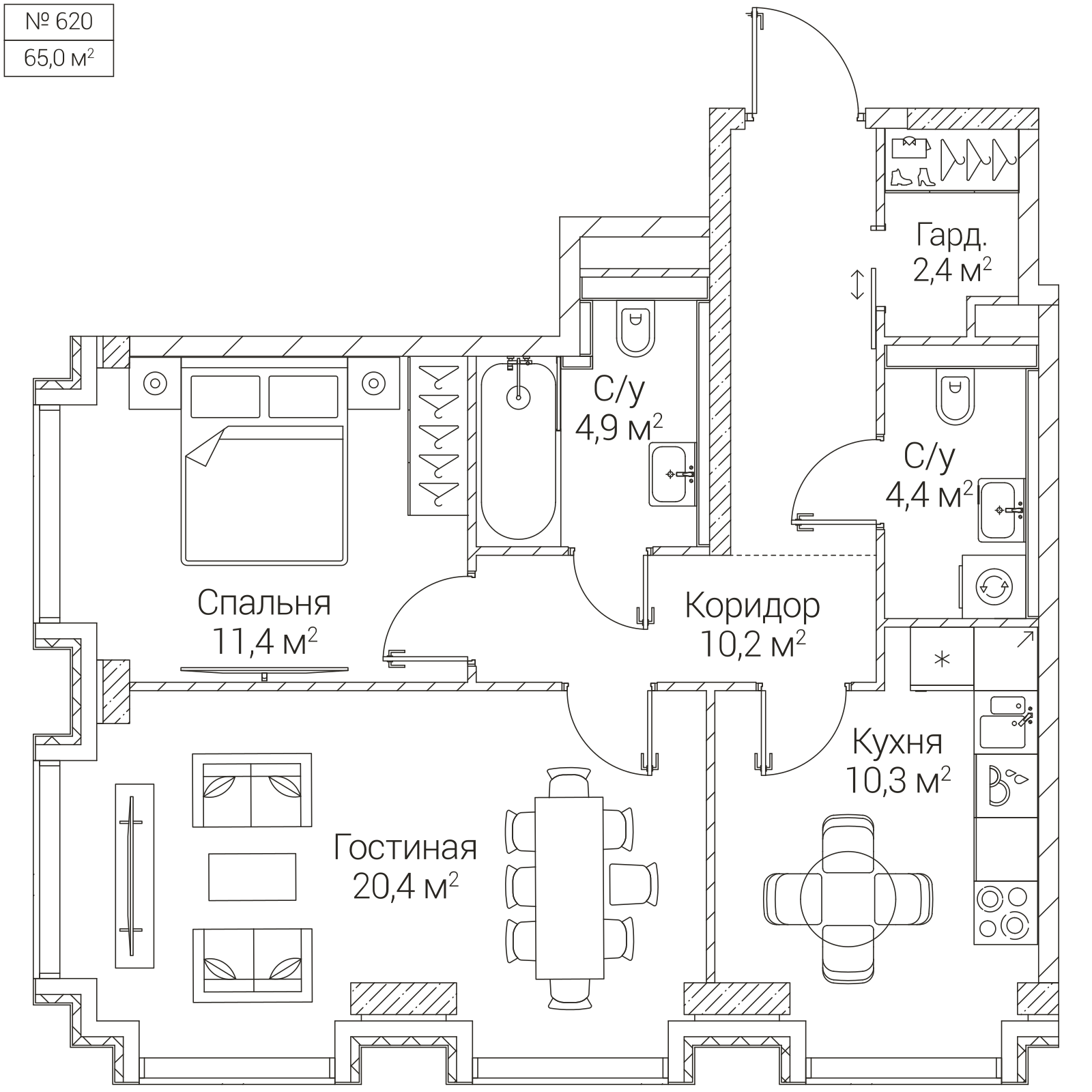 Официальная планировка SEZAR FUTURE, 65 м²