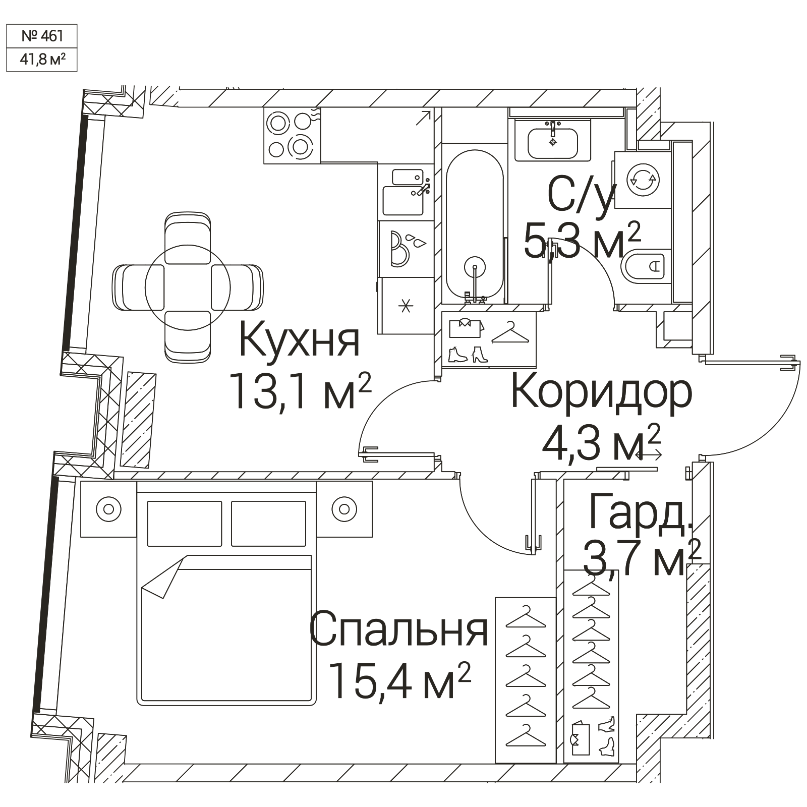 Официальная схема SEZAR FUTURE, 41,8 м²