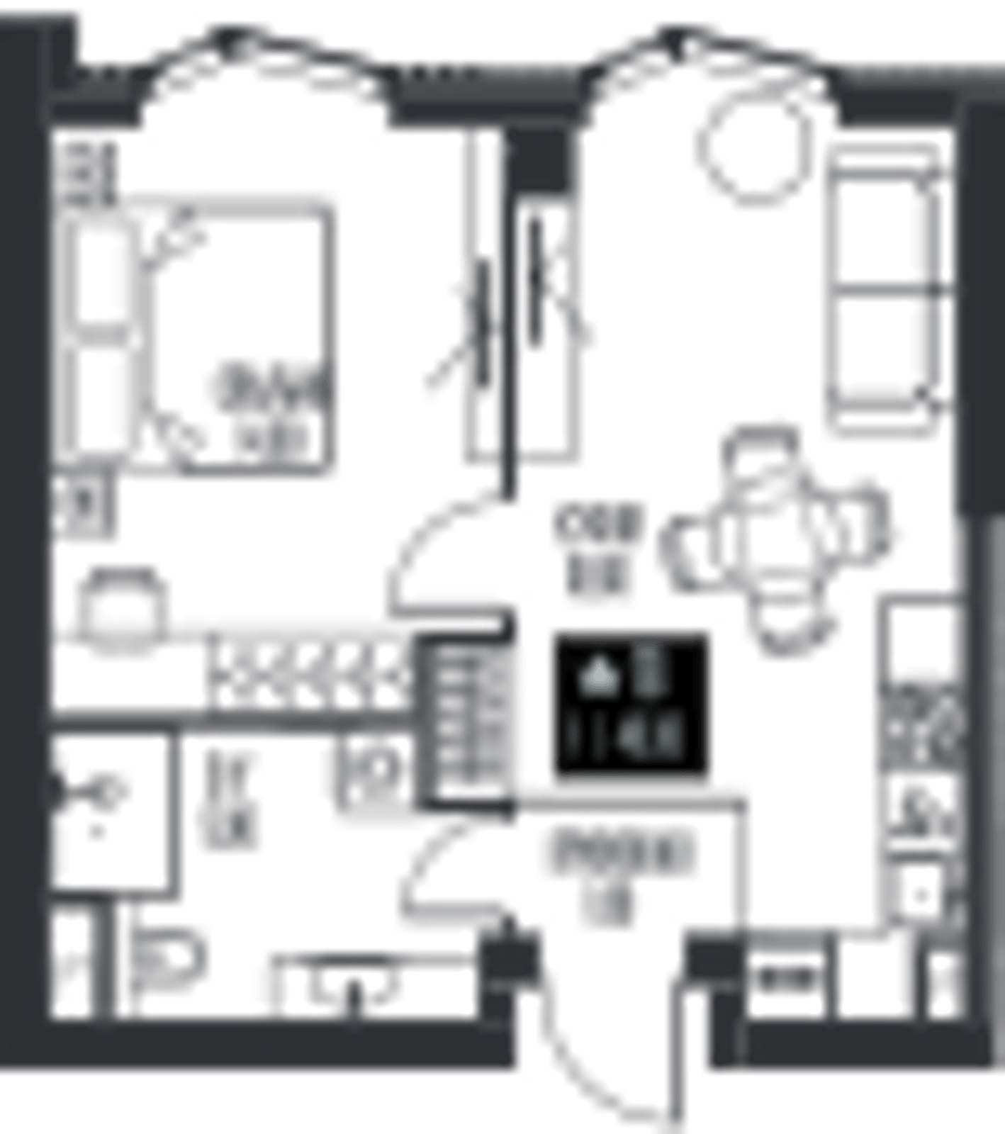 Планировка: 1-комнатная, 40,3 м²