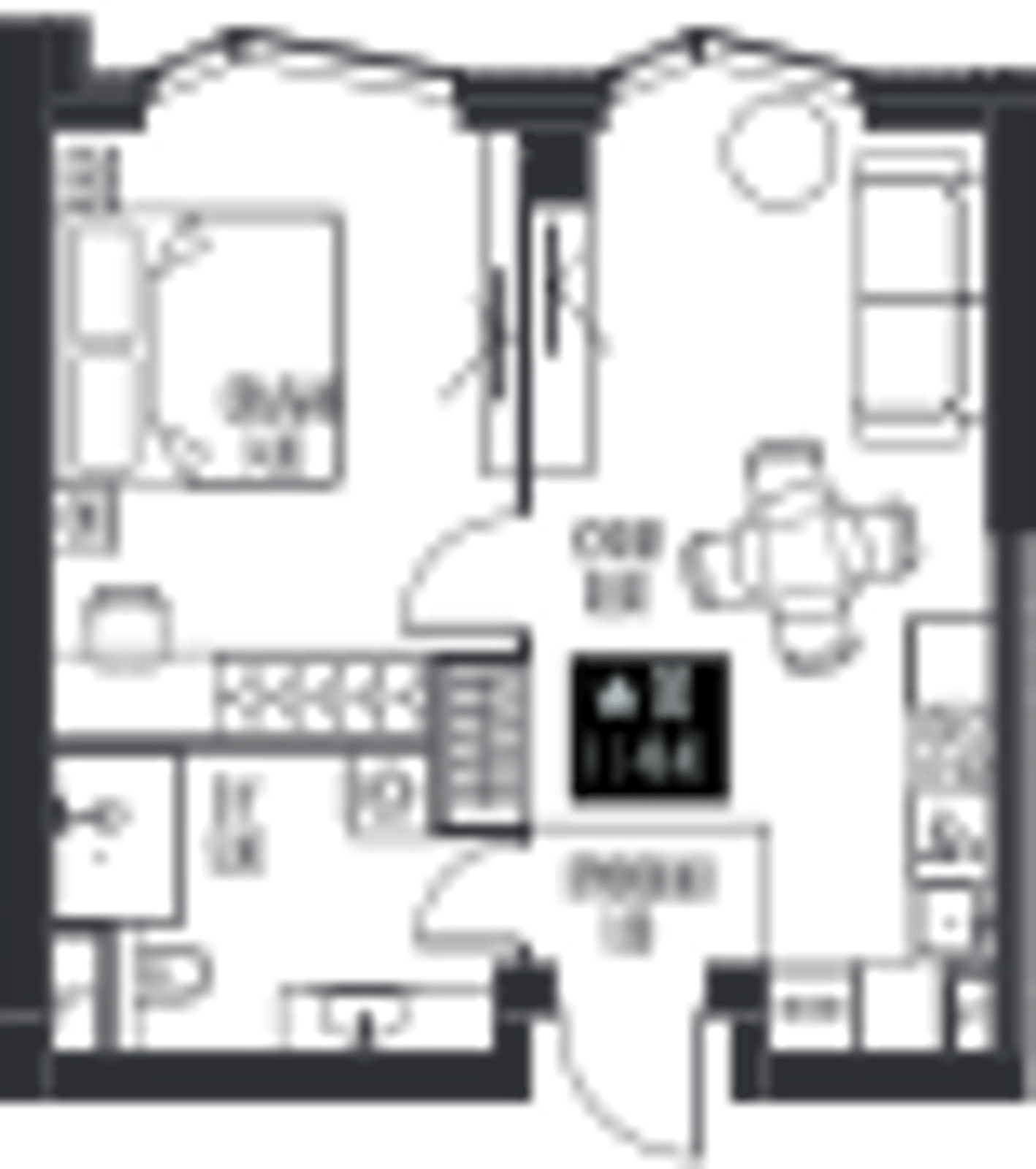 Планировка: 1-комнатная, 40,4 м²