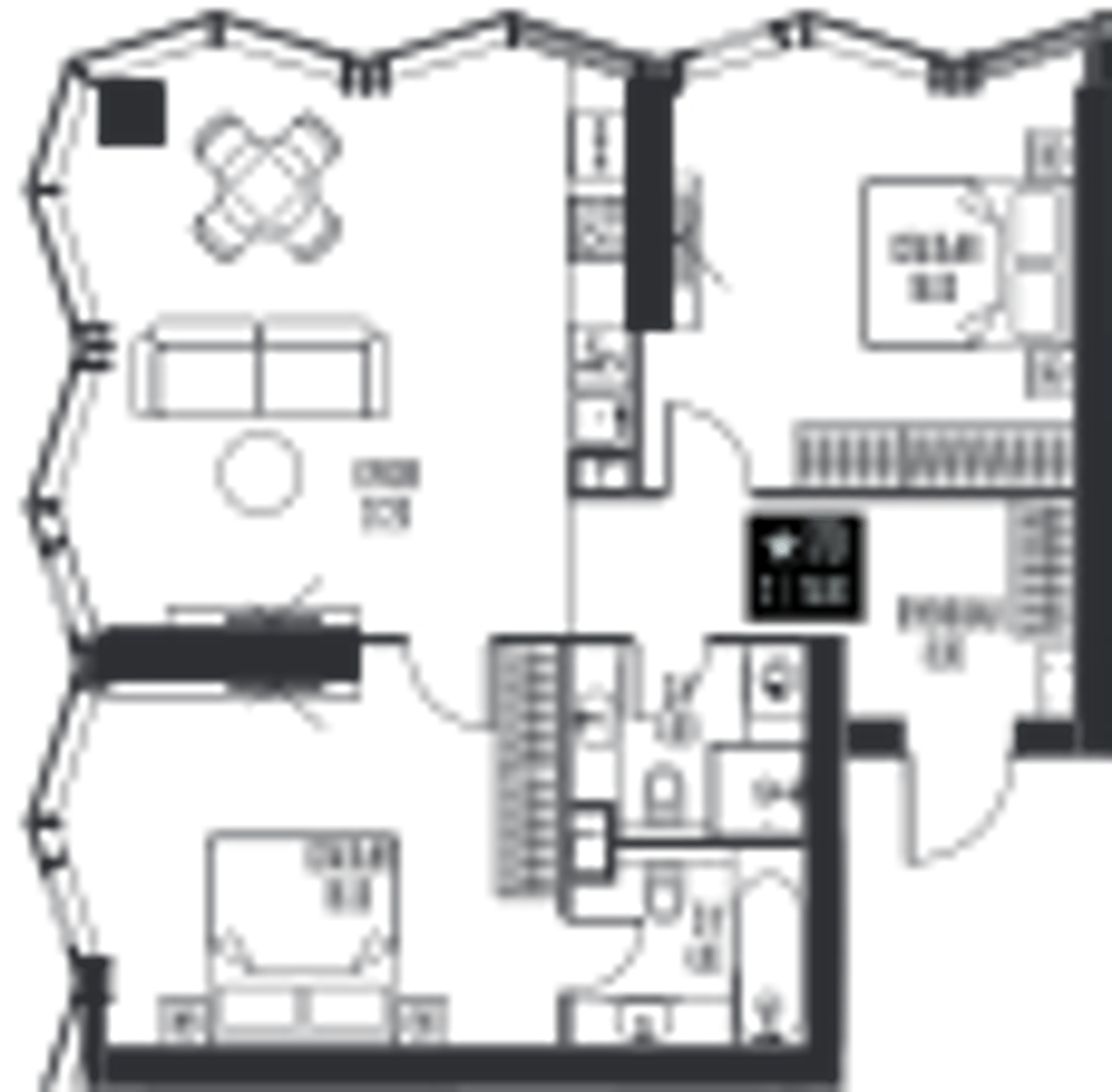 Планировка: 2-комнатная, 75,8 м²