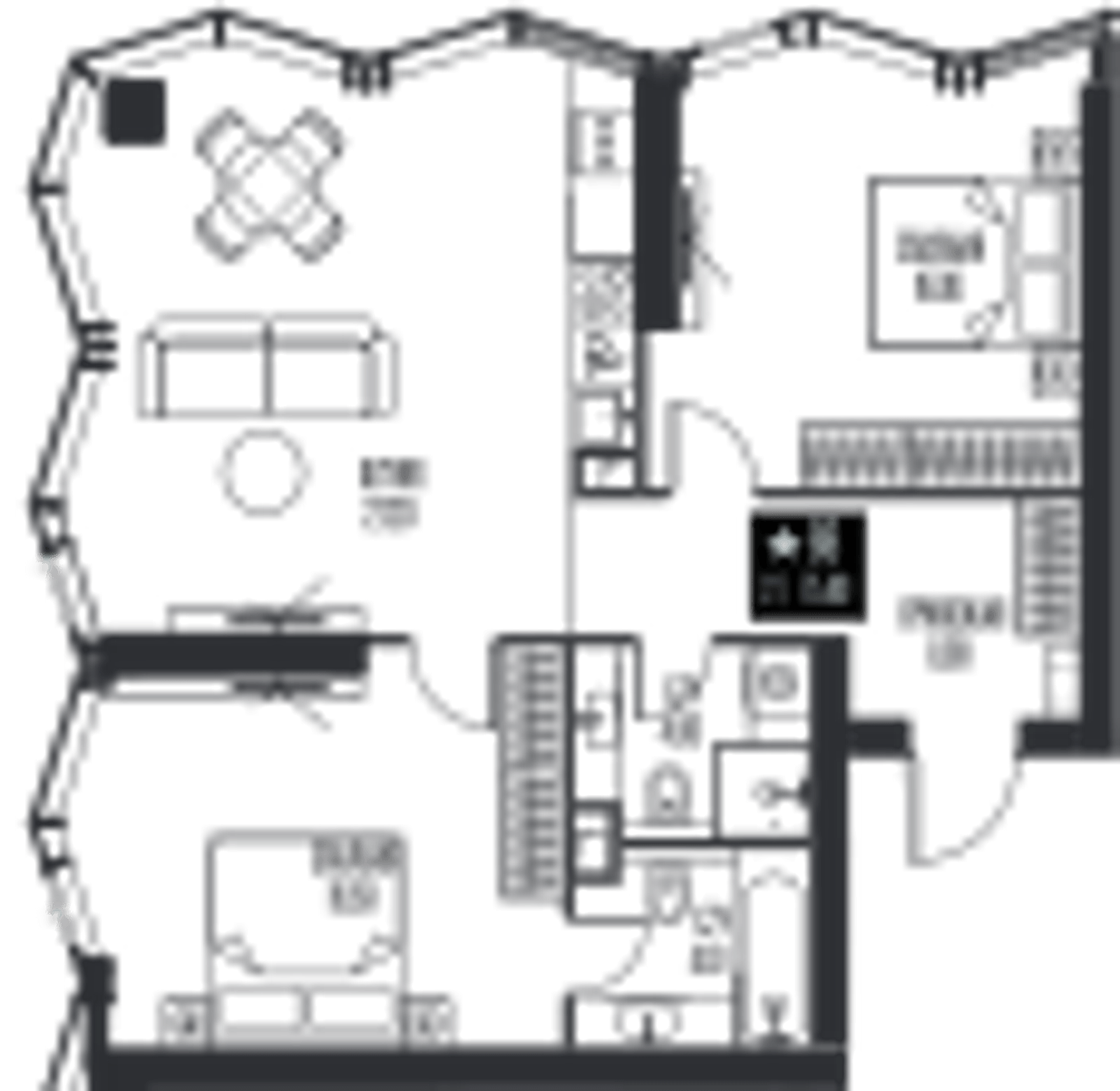 Планировка: 2-комнатная, 75,8 м²