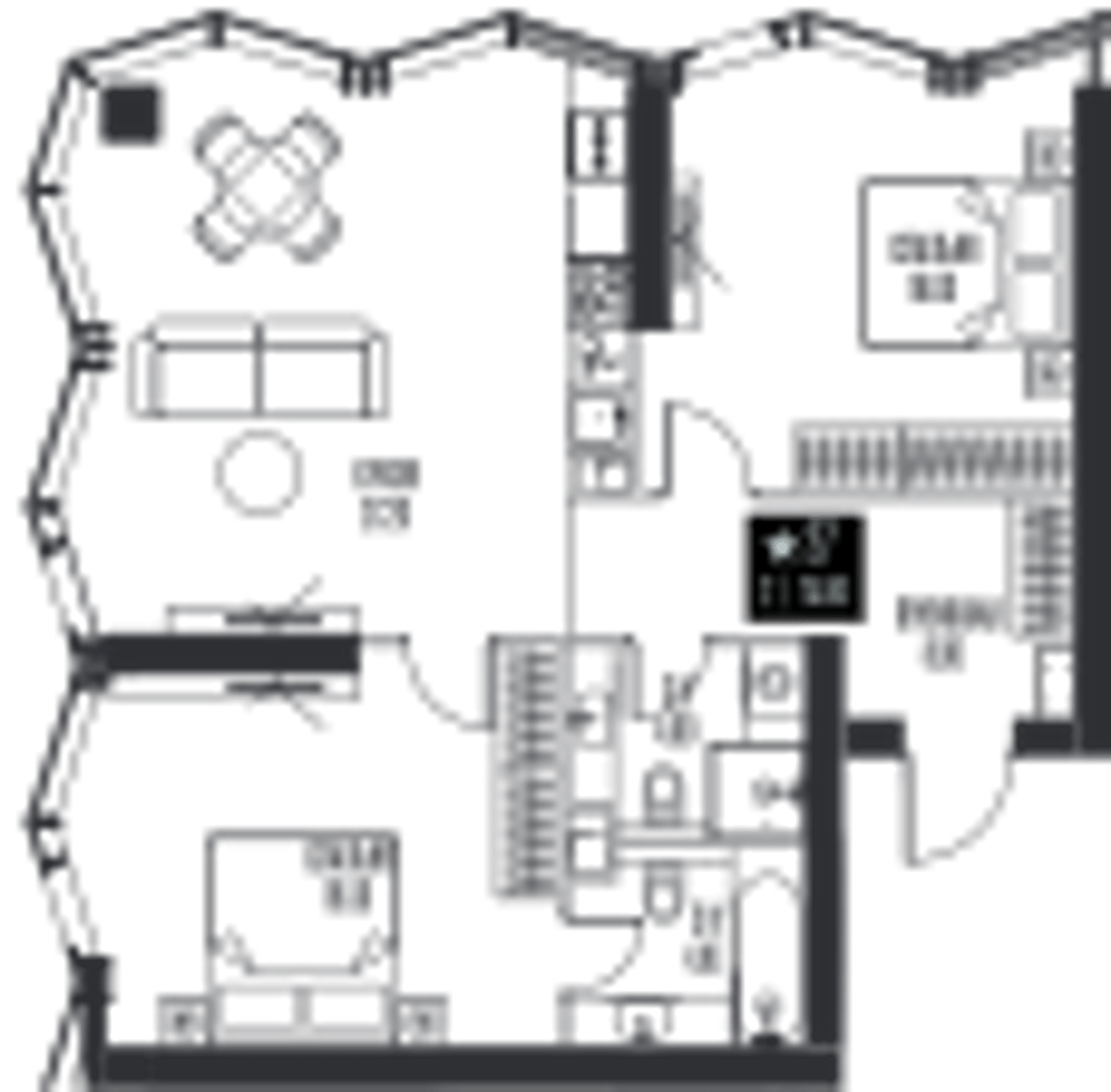 Планировка: 2-комнатная, 75,8 м²