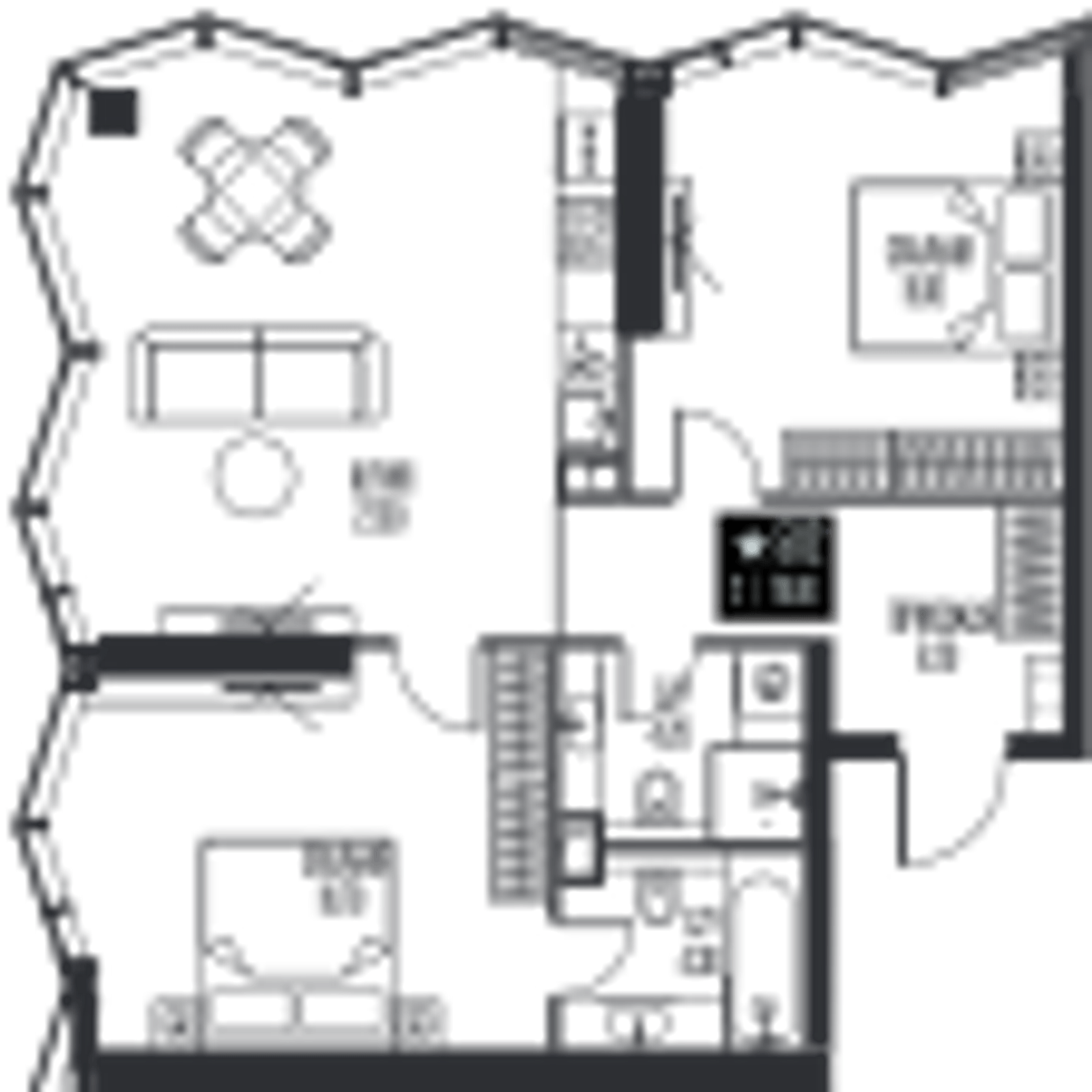 Планировка: 2-комнатная, 76,8 м²